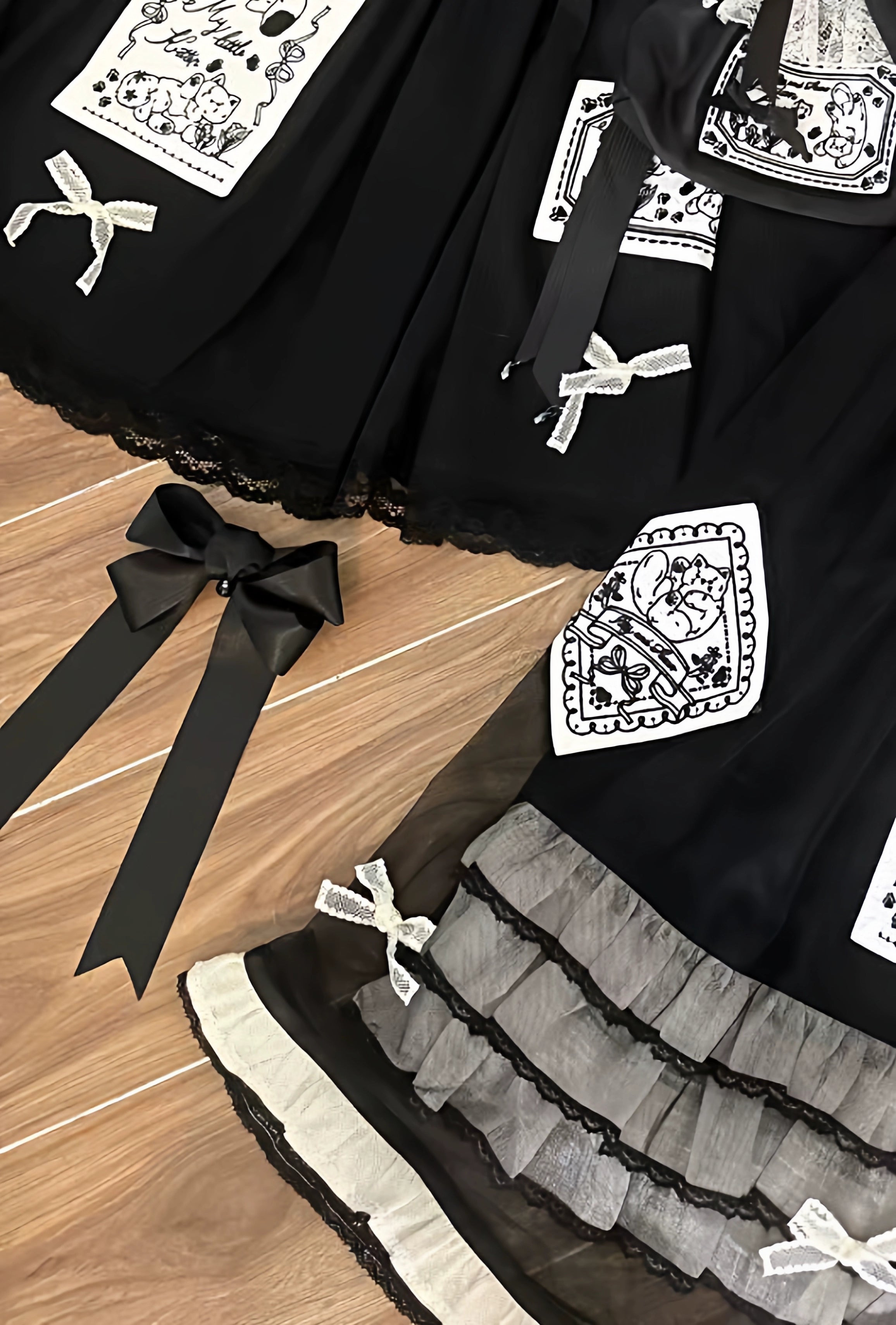 MEEKWIND - My Little Kitten - Doll-Like Lolita OP, Detachable Waist Ties (2XL L M S XL XS) 44223:798980