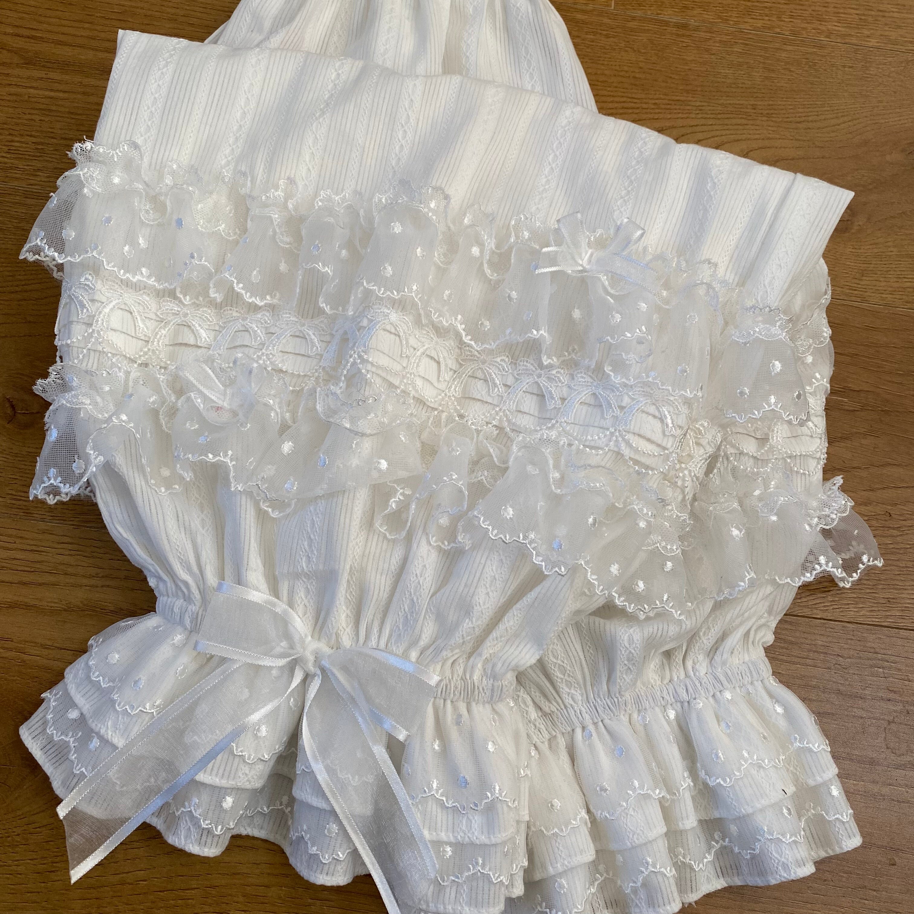 Cotton Lolita Bloomers with Polka Dot Tulle 45479:851485