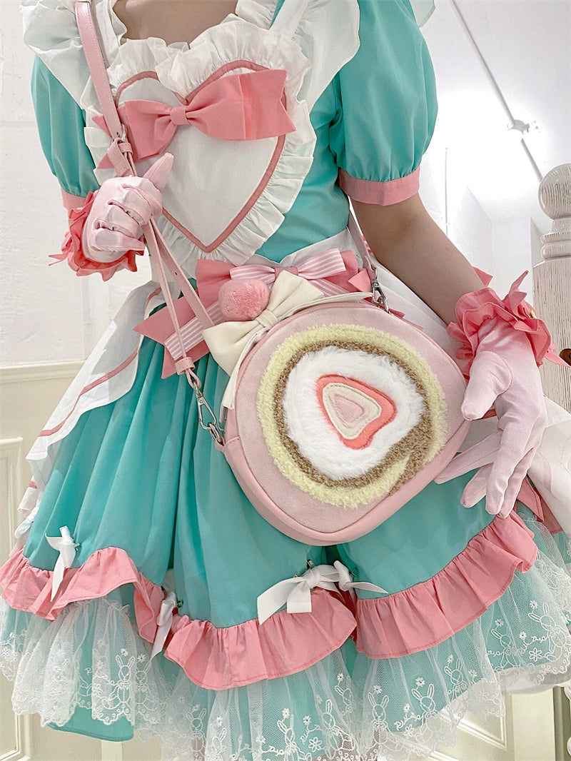 (BFM)GURURU~Strawberry Cake Roll~Sweet Cute Lolita Shoulder Bag Crossbody Bag   