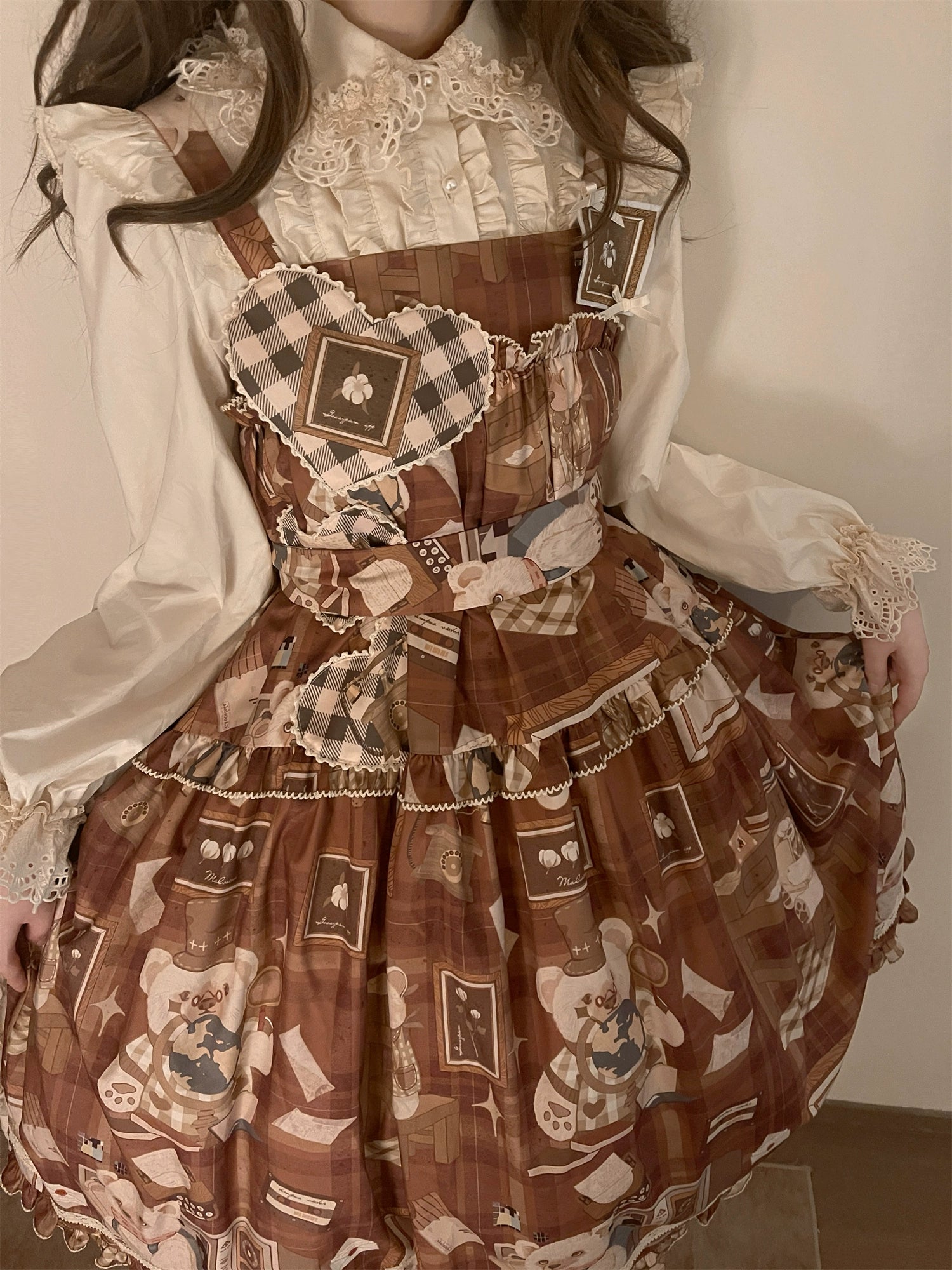 Babyblue~Gretel Bear~Vintage Lolita Dress Teddy Bear Prints Dress 33574:430588
