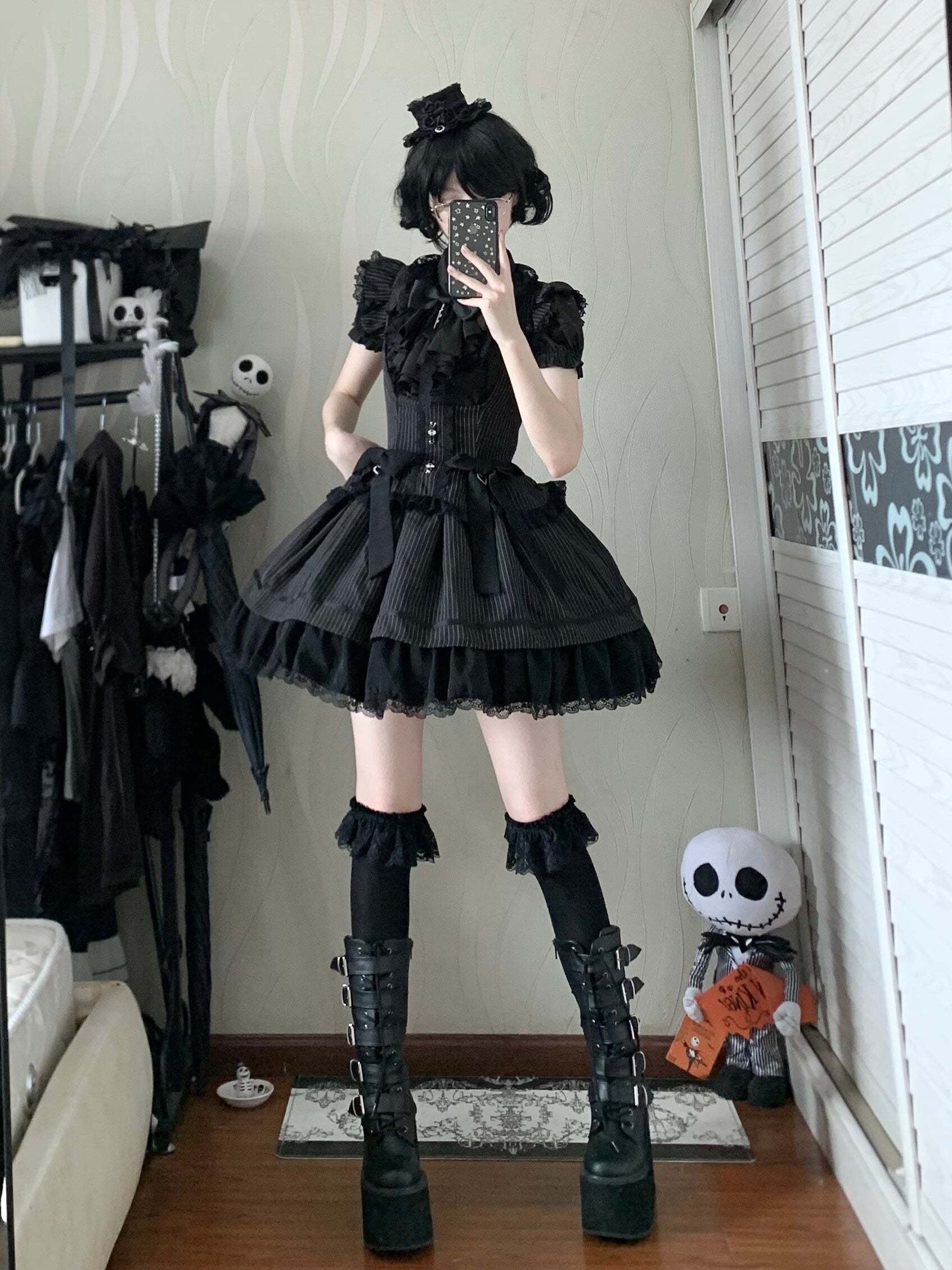 Moon Oath - Gothic Lolita Bust-supporting JSK Dress, Striped Style 44489:811249