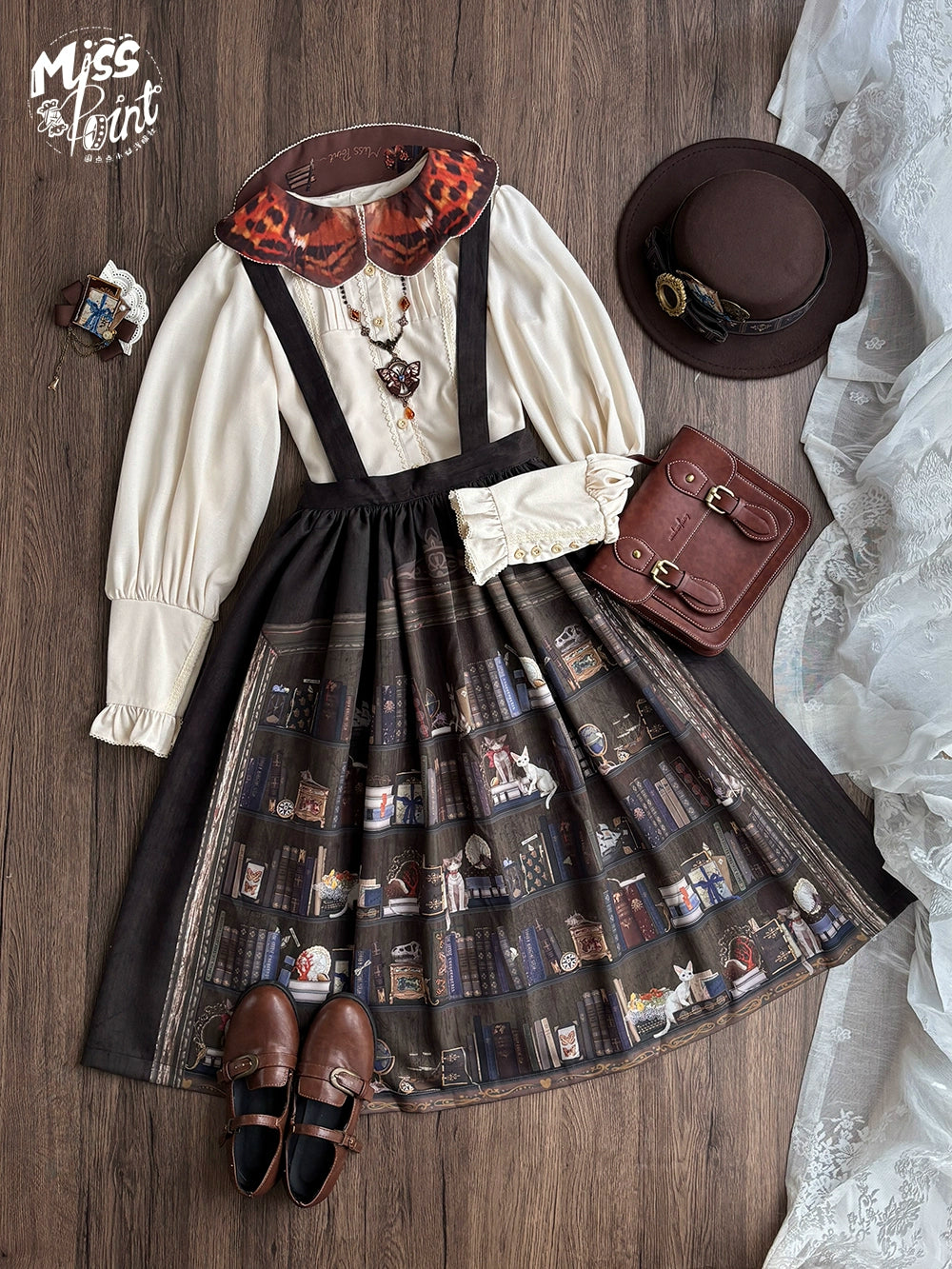 Miss Point - German Bookshelf - Classic Lolita SK, Detachable Suspenders (2XL L M S XL XS) 44026:791885