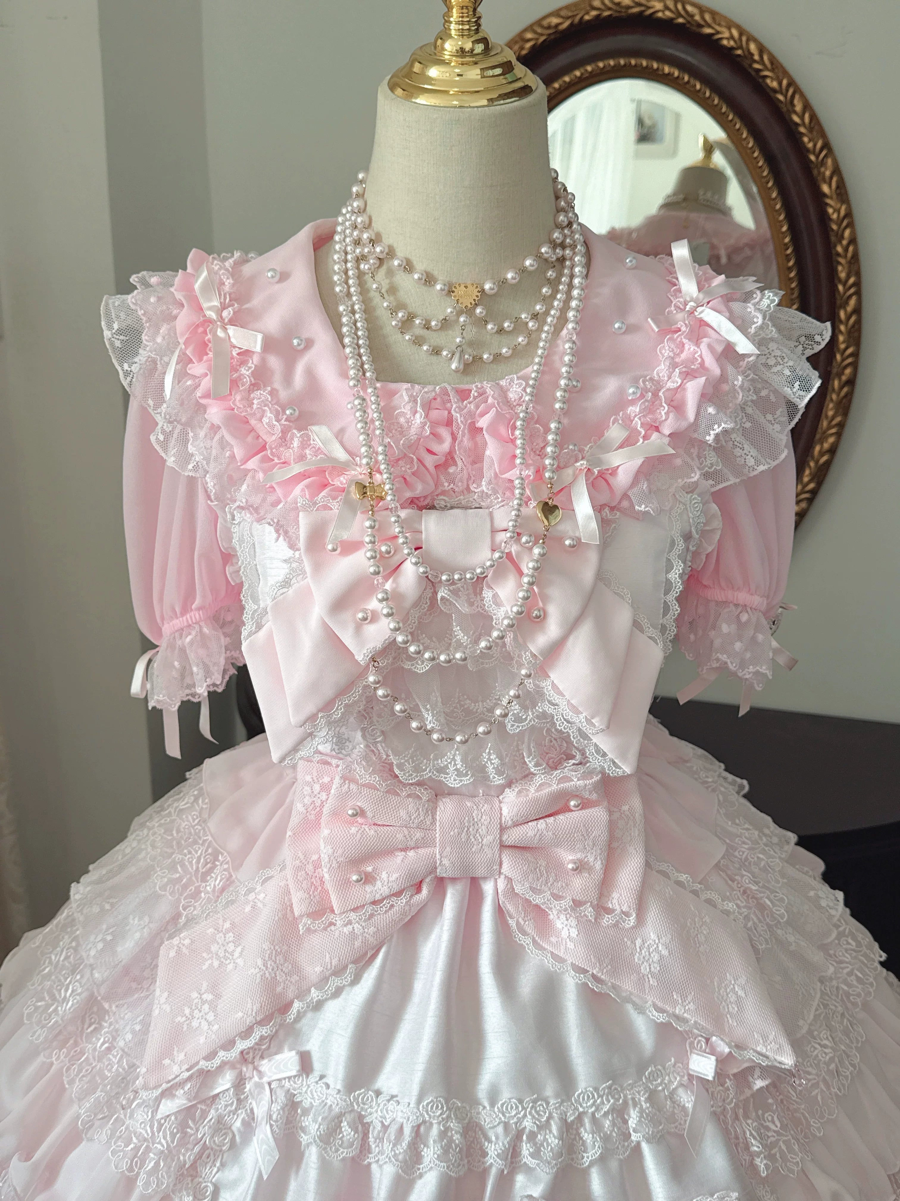 Sea Coconut - Cotton Old School Lolita Peter Pan Collar Blouse with Lace