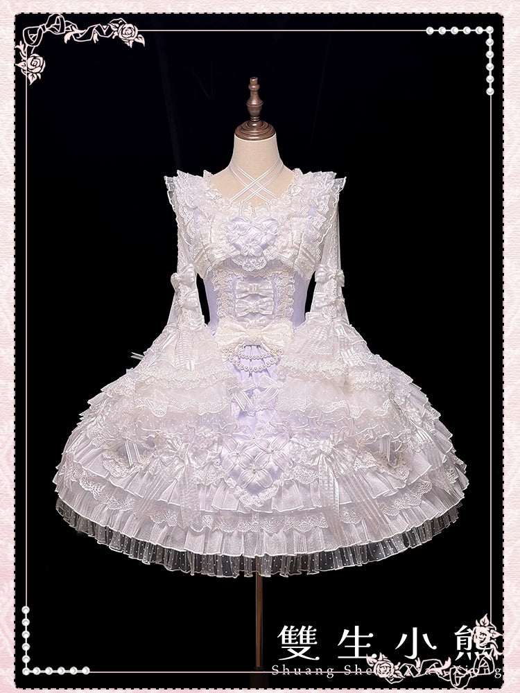 Shuang Sheng Xiao Xiong - Heart of Love - Sweet Lolita Wedding JSK, Bow Details 44306:803182