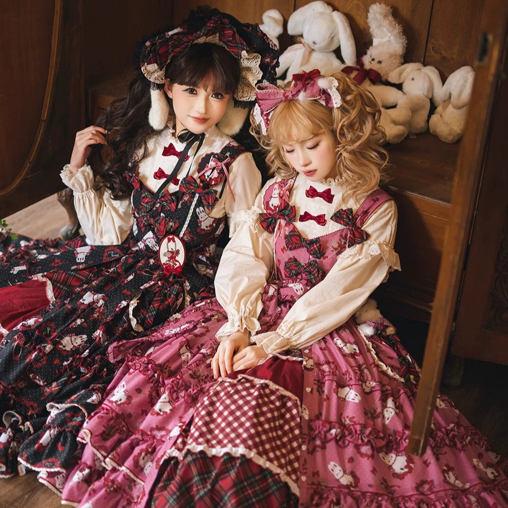 Miss Point - Forest Berry Bunny - Cotton Sweet Lolita Blouse, Detachable Bows 44305:802819