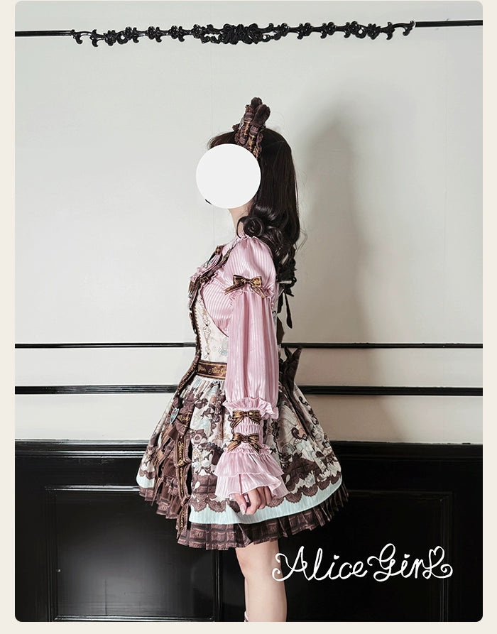 Alice Girl - Bear Chocolate Bar - Kawaii Lolita JSK & Salopette Dress 43851:787039