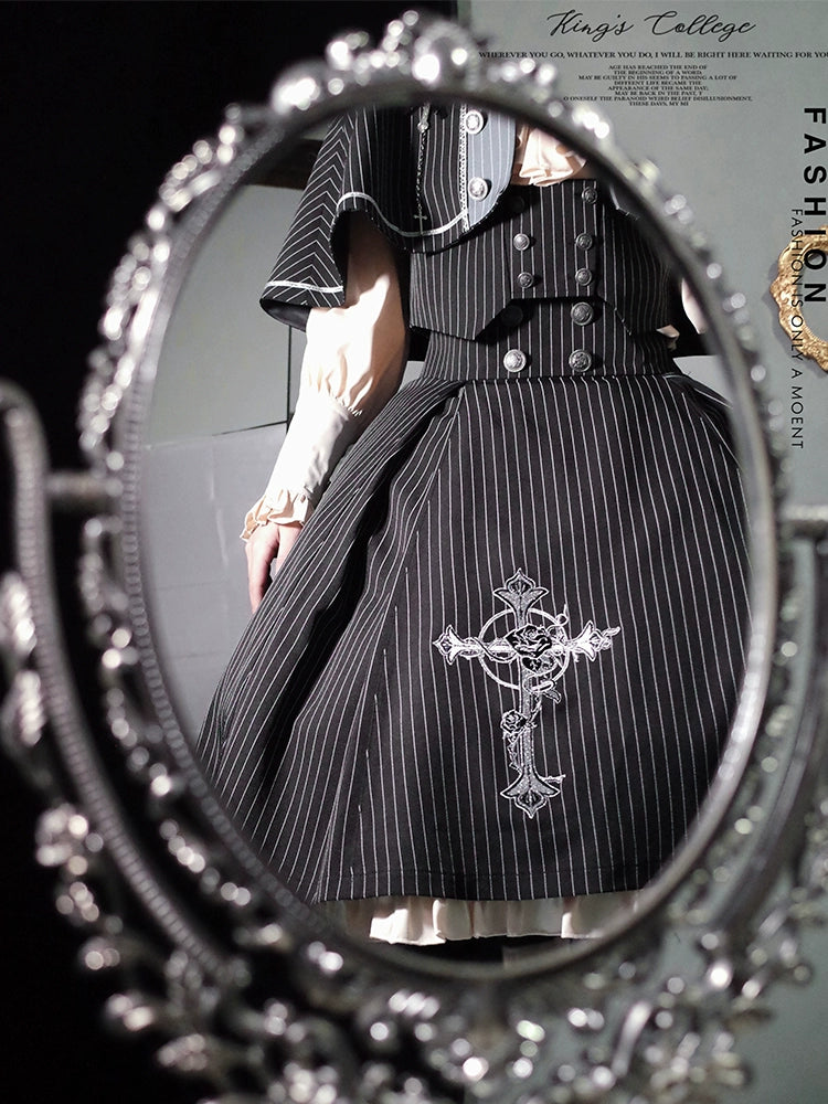 CastleToo - King's College - Ouji Lolita Skirt Set Prince Tie Shirt Set