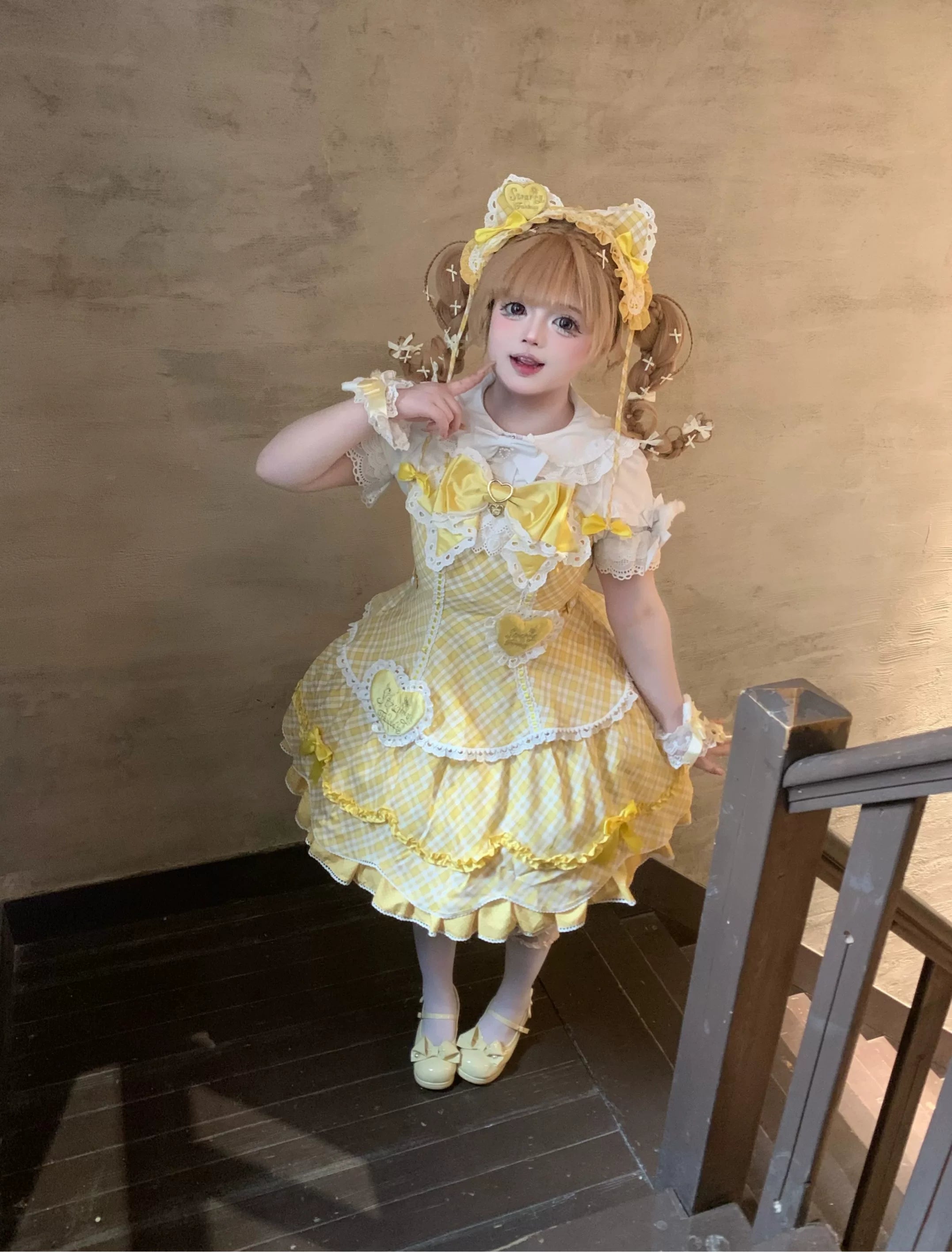 Shibuya Honey - Plus Size Sweet Lolita Plaid OP & JSK Dress (2XL L M S XL) 45210:840373