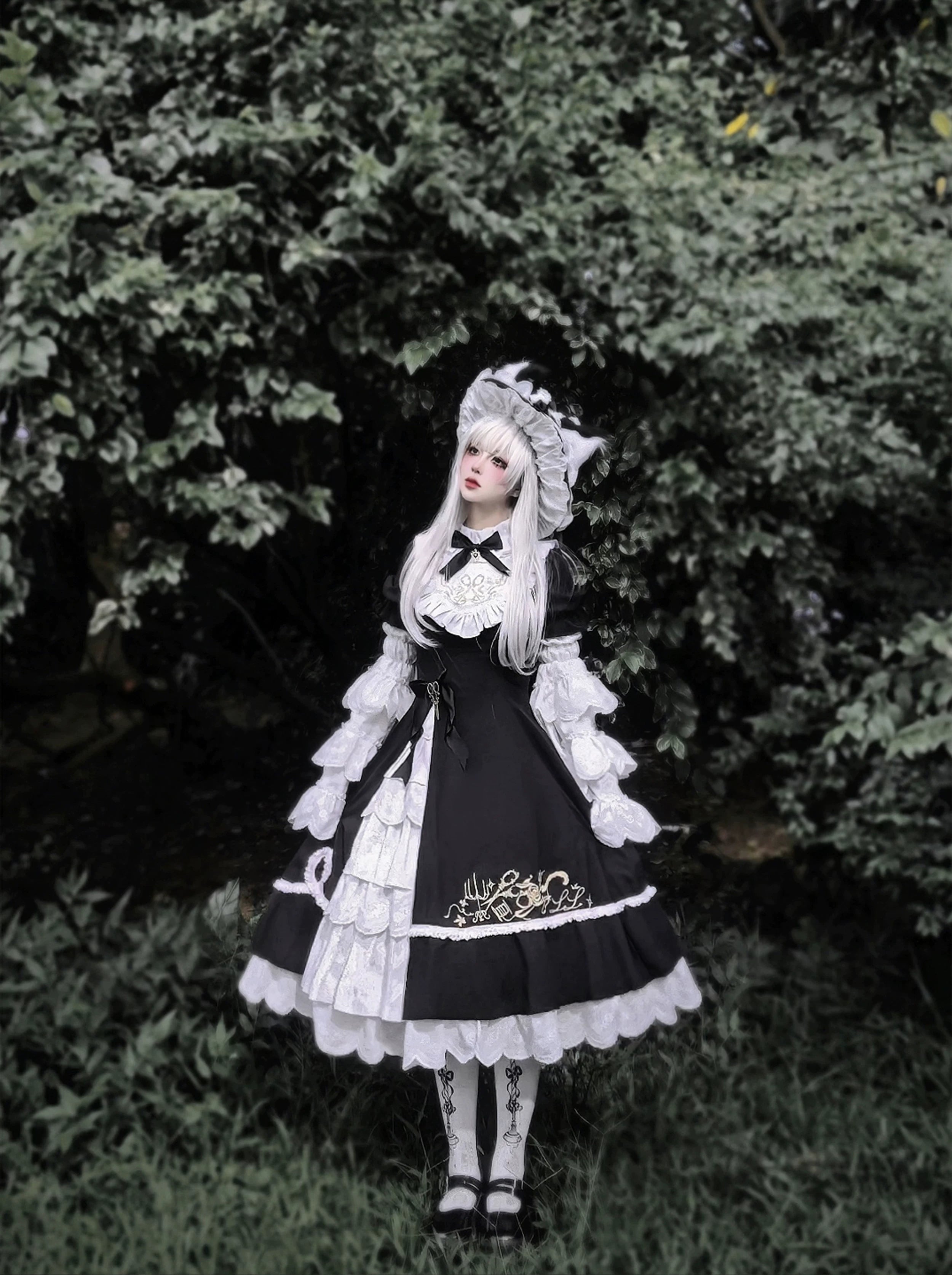 Sewing Magic Cat - Classic Lolita Six-Panel OP Dress with Embroidery