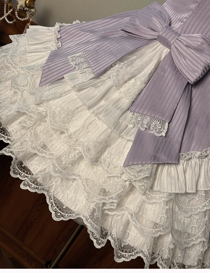 Alice Girl~Arrogant Miss~Sweet Lolita Jumper Dress with Tiered Lace Dress 41484:699486