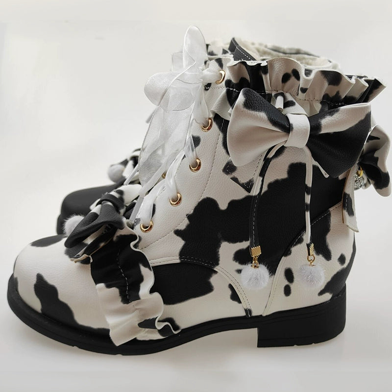 Fairy Godmother~Enthusiastic Ideation~Elegant Lolita Shoes Fleeced Short Martin Boots 32686:409408