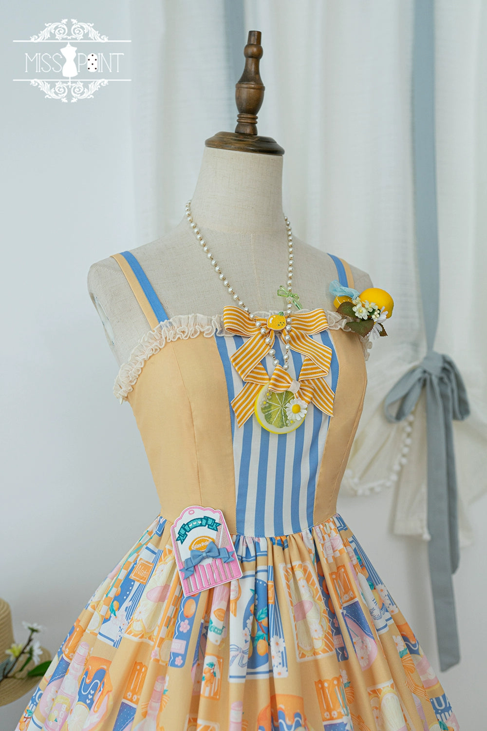 Miss Point~Daisy Lemon~Daily Lolita Lemon Print JSK Customized 21502:310552