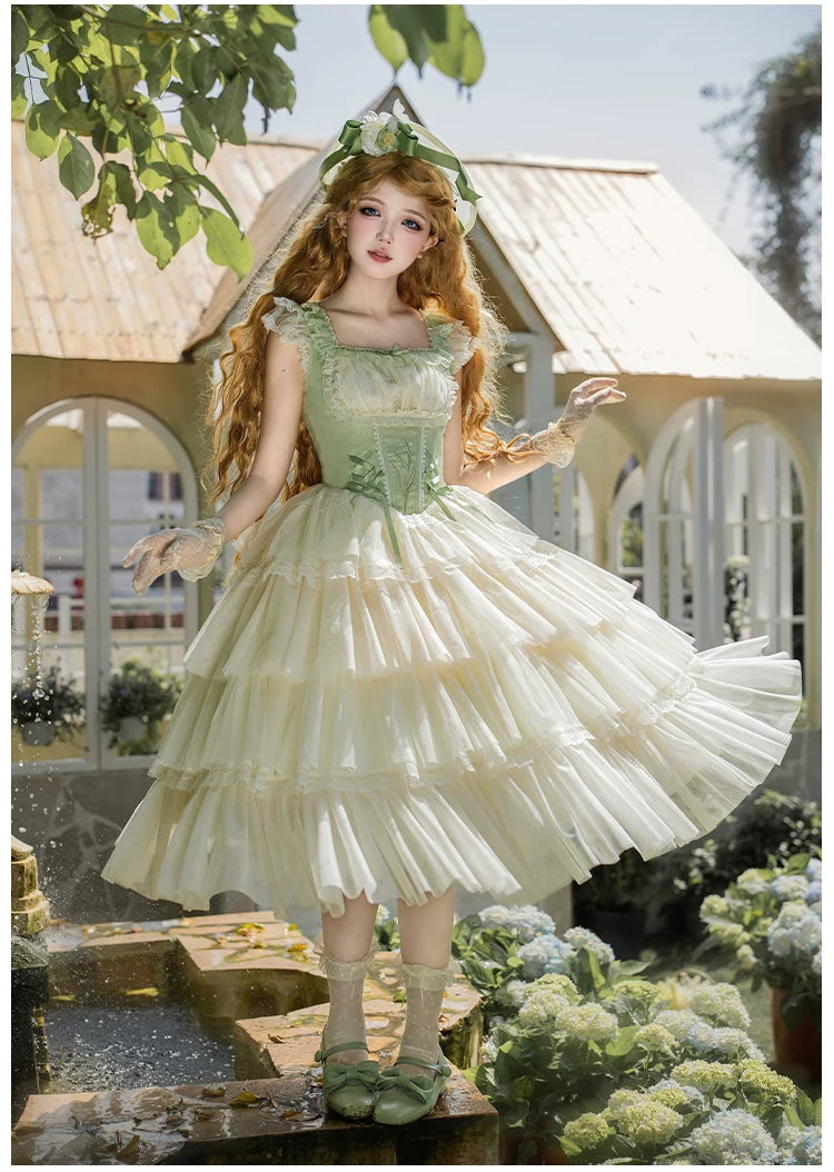 Lily of the Valley Whisper - Embroidered Classic Lolita Corset JSK Dress