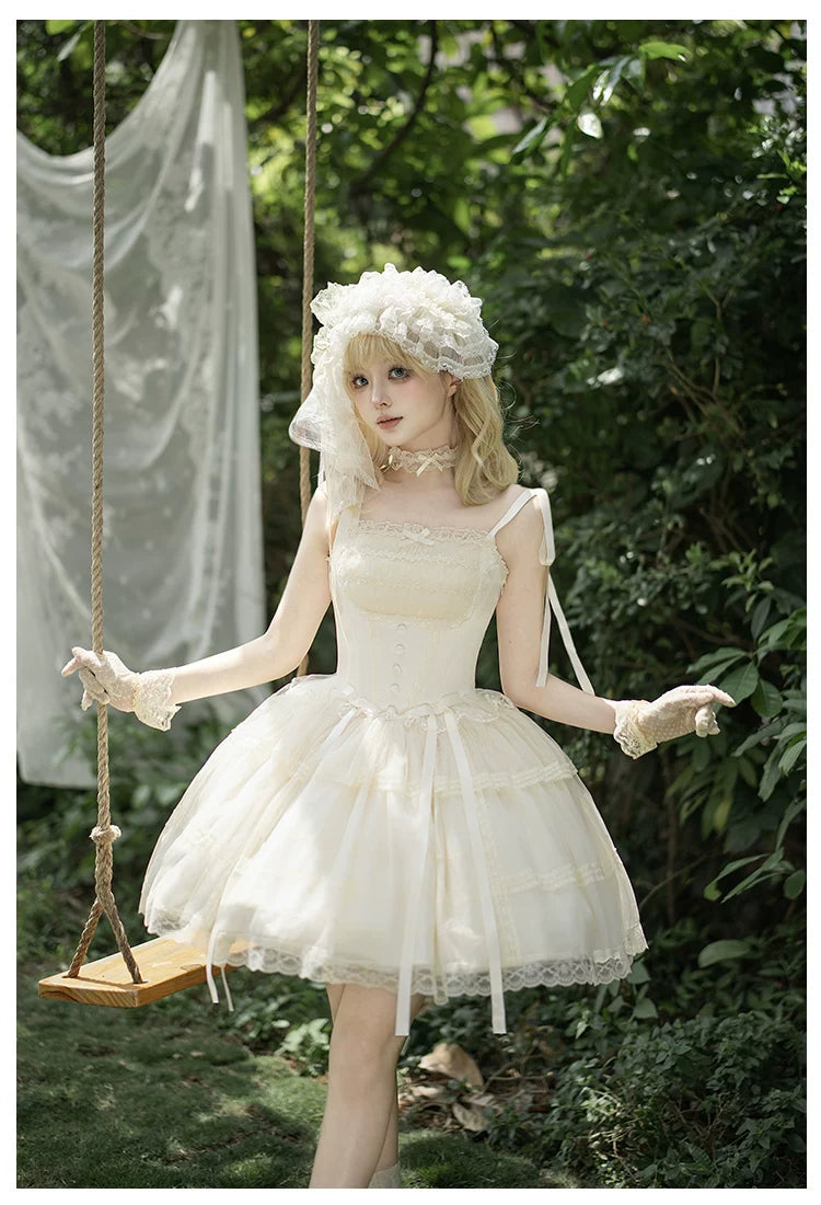 Confession Poem - Classic Lolita Corset JSK Set, Lace & Bows 45145:835931