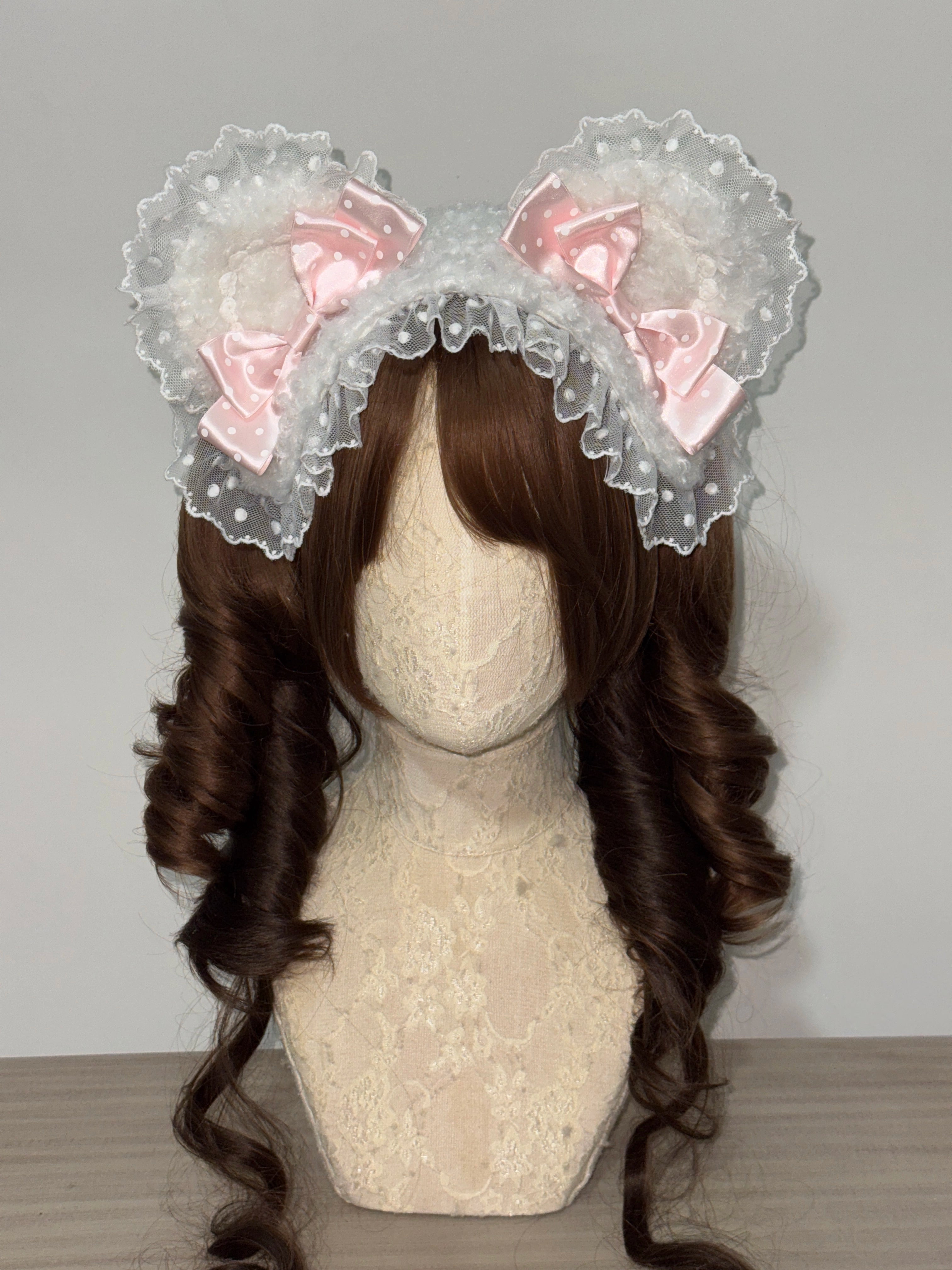 MAID - Sweet Lolita Handmade Lace Headband, Bear Ear Design 44106:795912