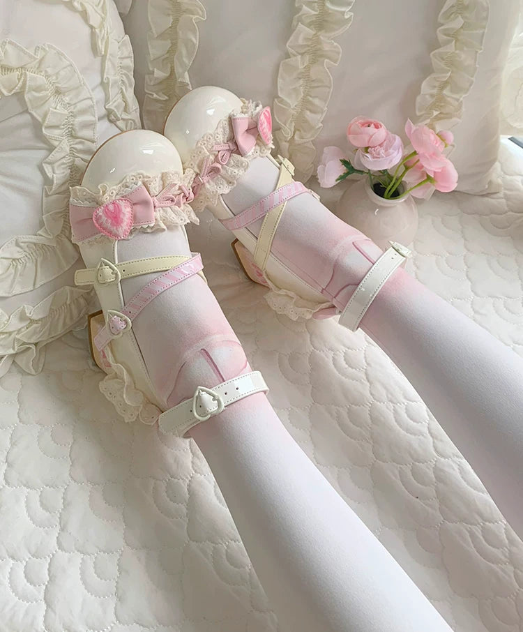 Strawberry Limited - Sweet Lolita Mary Jane Shoes, Strawberry Print (White / 34 35 36 37 38 39 40 41) 45984:870703