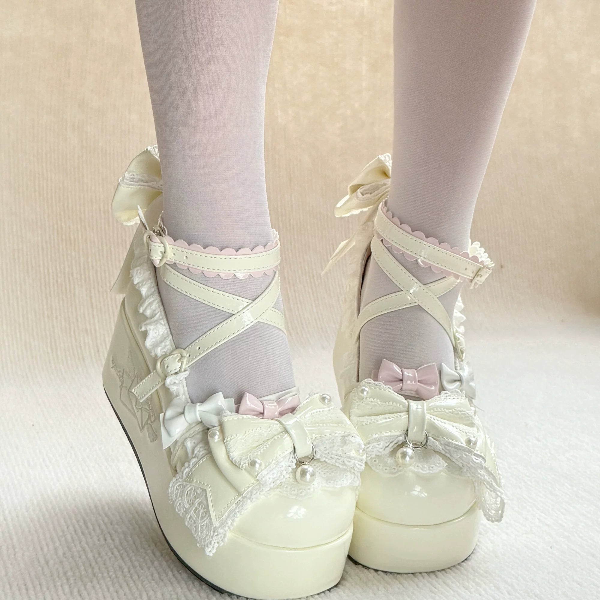 Sweet Dream Letter - Sweet Lolita High Platform Shoes, Embroidery & Bows