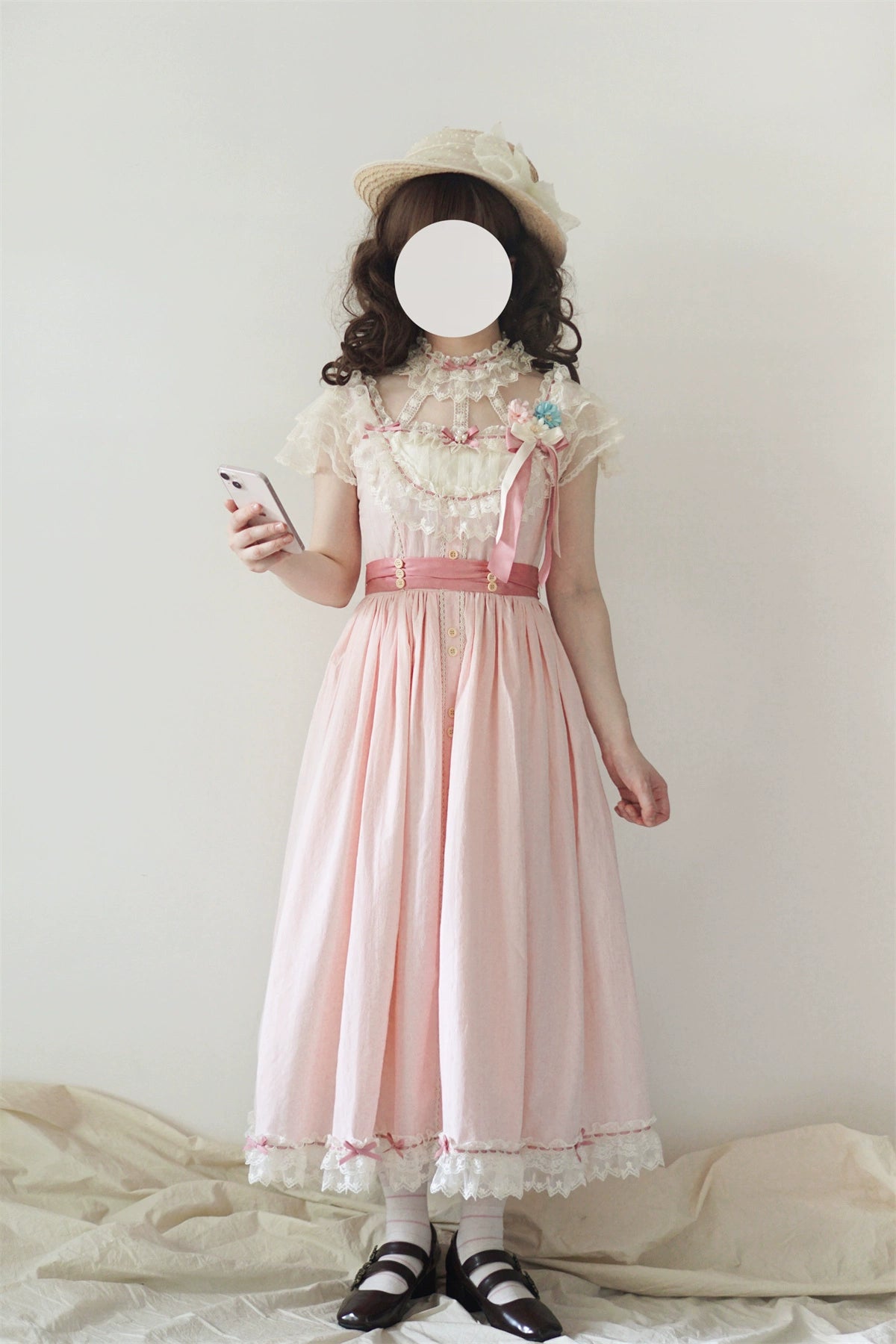 Uncle's Workshop - Fluttering Cherry Spring Strings - Cotton Sweet Lolita JSK Dress 42196:776723