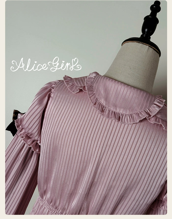 Alice Girl - Bear Chocolate Bar - Kawaii Lolita Blouse, Long Sleeve 43852:787129