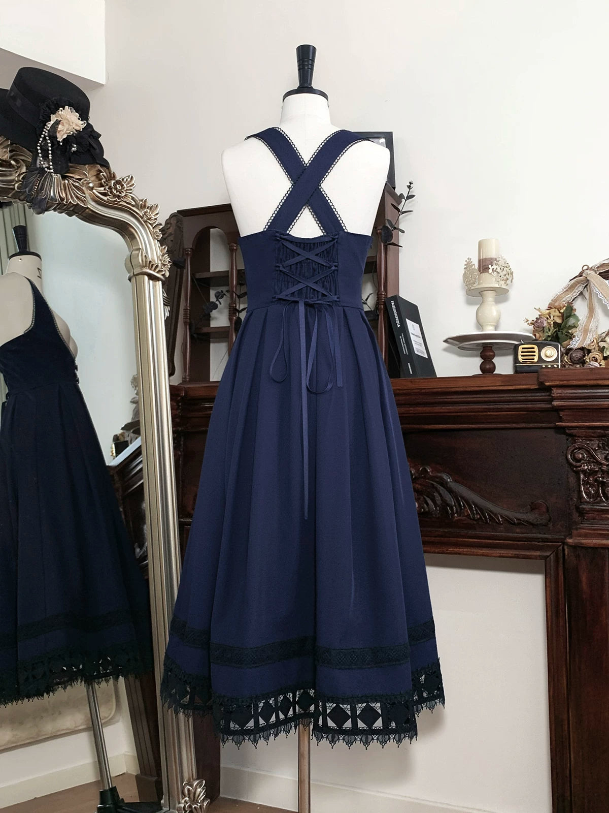 Serenade - Bust-Supporting Elegant Lolita JSK Dress, Three Length Styles 44419:807407