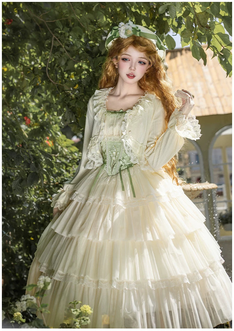 Lily of the Valley Whisper - Embroidered Classic Lolita Corset JSK Dress