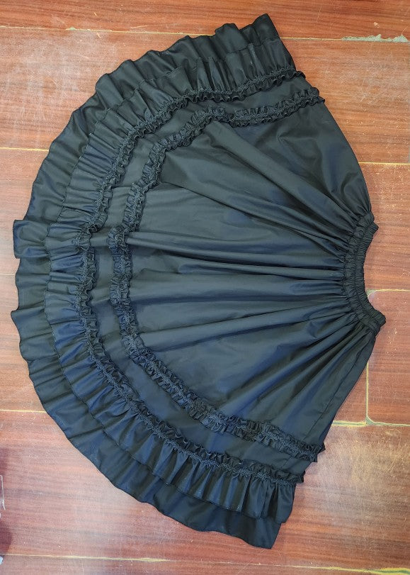 WangYan&Summer - Cotton Lolita Embroidered Petticoat, Rose Hem Total length 50 cm Black
