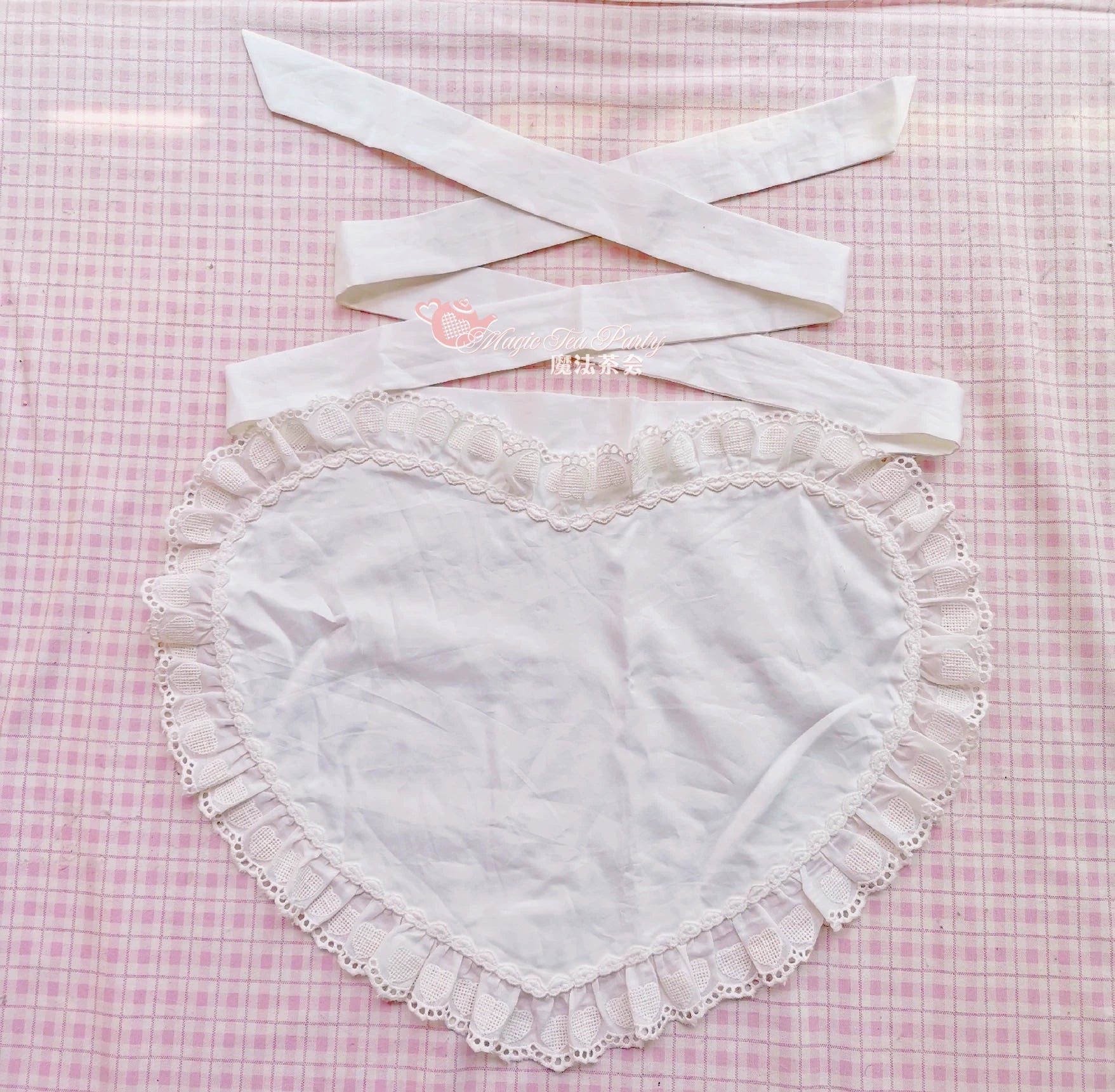 Magic Tea Party - Cute Lolita Jumper Dress Multicolors JSK L White heart-shaped apron (One Size)