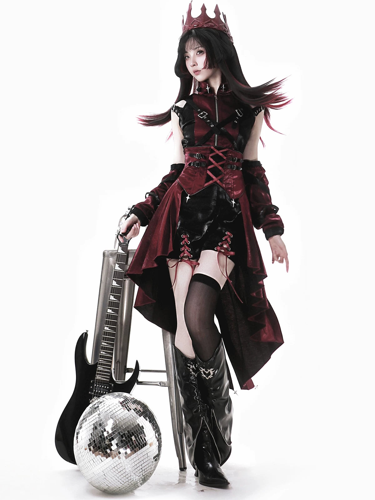 Prime Assassin - Ouji Lolita Suspender Skirt Set, High-low Hem