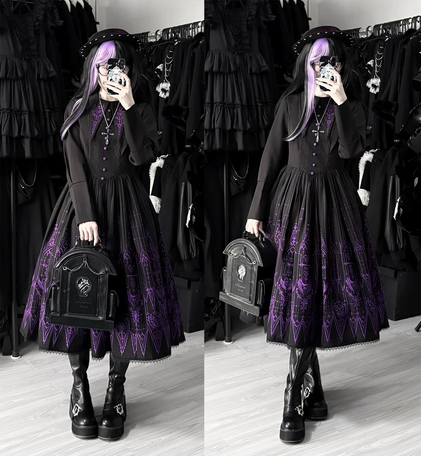 Dream Window - Gothic Lolita Church Embroidery OP Dress, Back Zipper 44510:811319