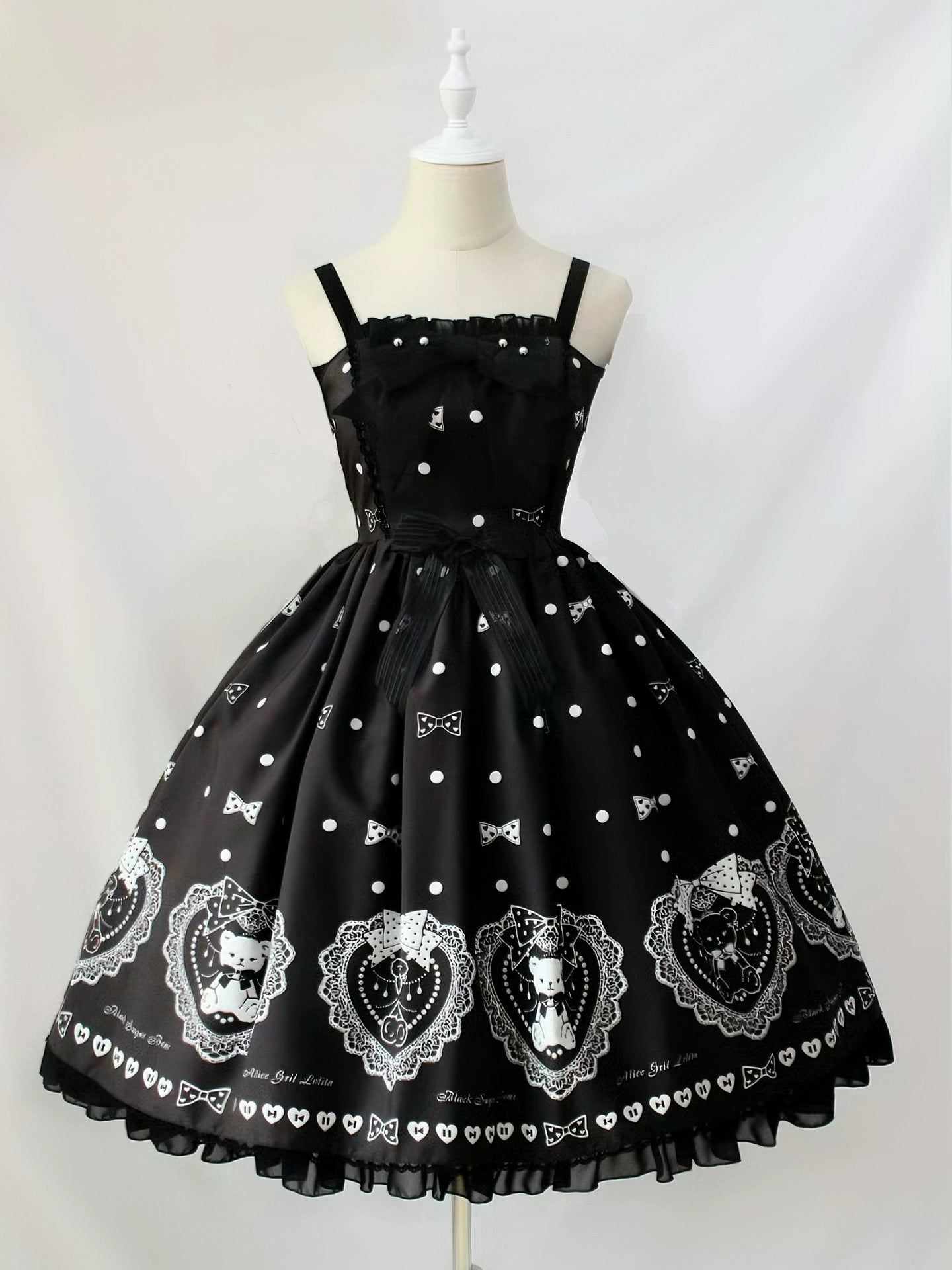 Alice Girl - Brown Sugar Bear - Printed Sweet Lolita Dress, Multiple Styles (L M S XL XS) 43697:783364