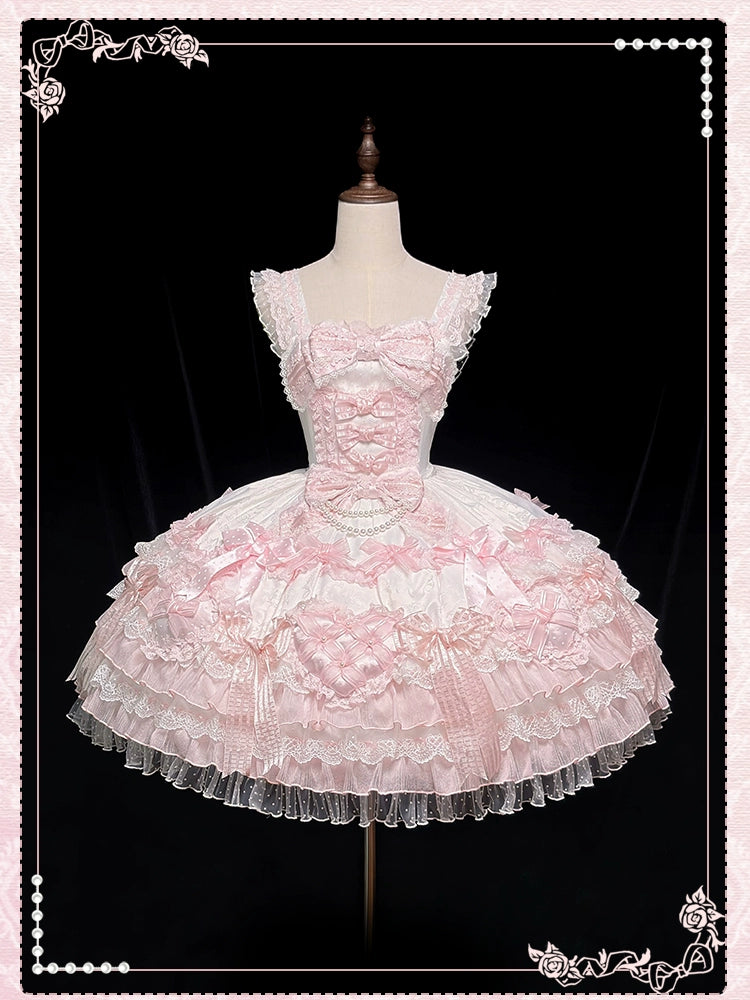 Shuang Sheng Xiao Xiong - Heart of Love - Sweet Lolita Wedding JSK, Bow Details 44306:803208