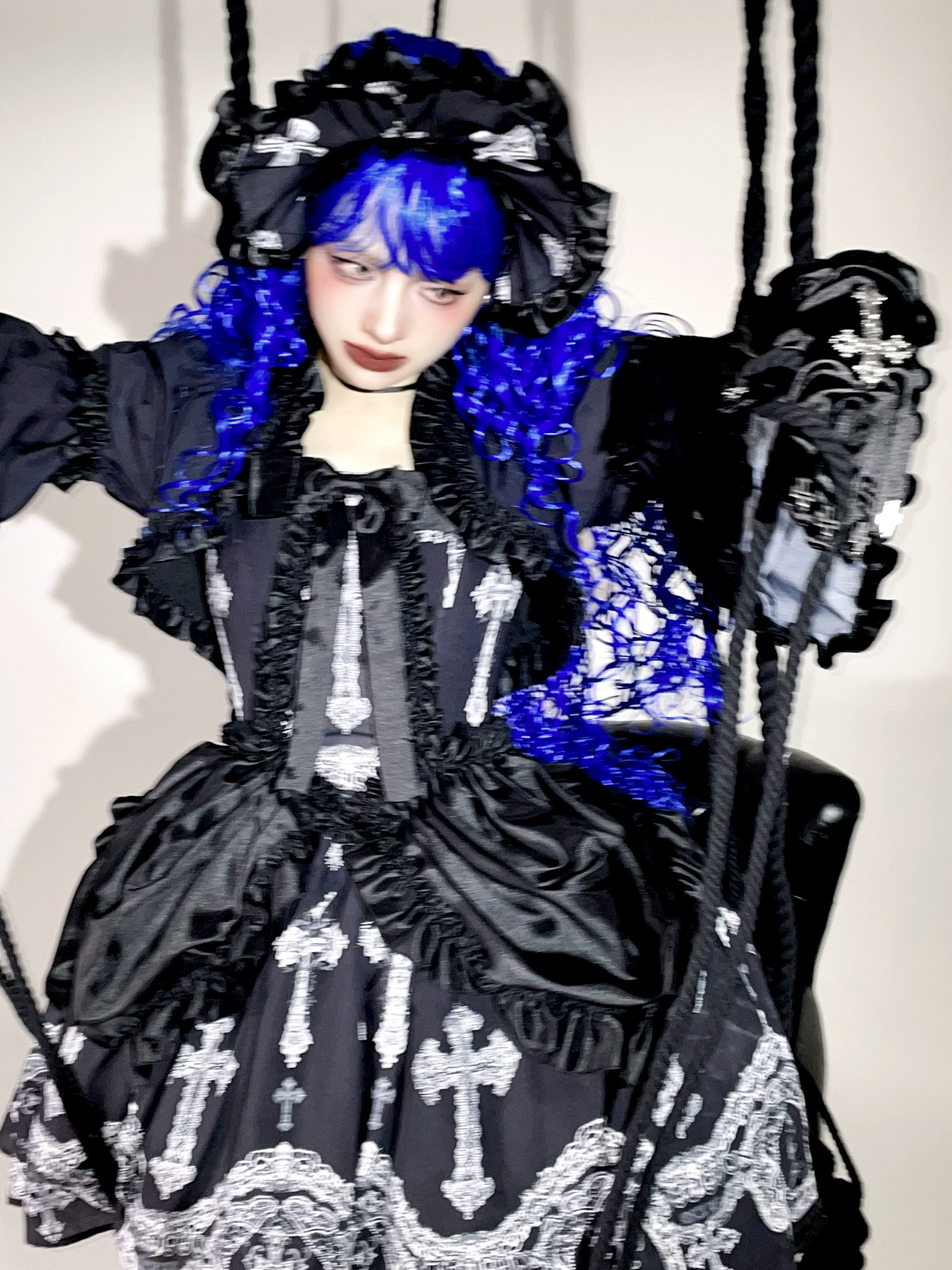 Lace Cross - Gorgeous Gothic Lolita JSK Dress, Hime Sleeve Bolero