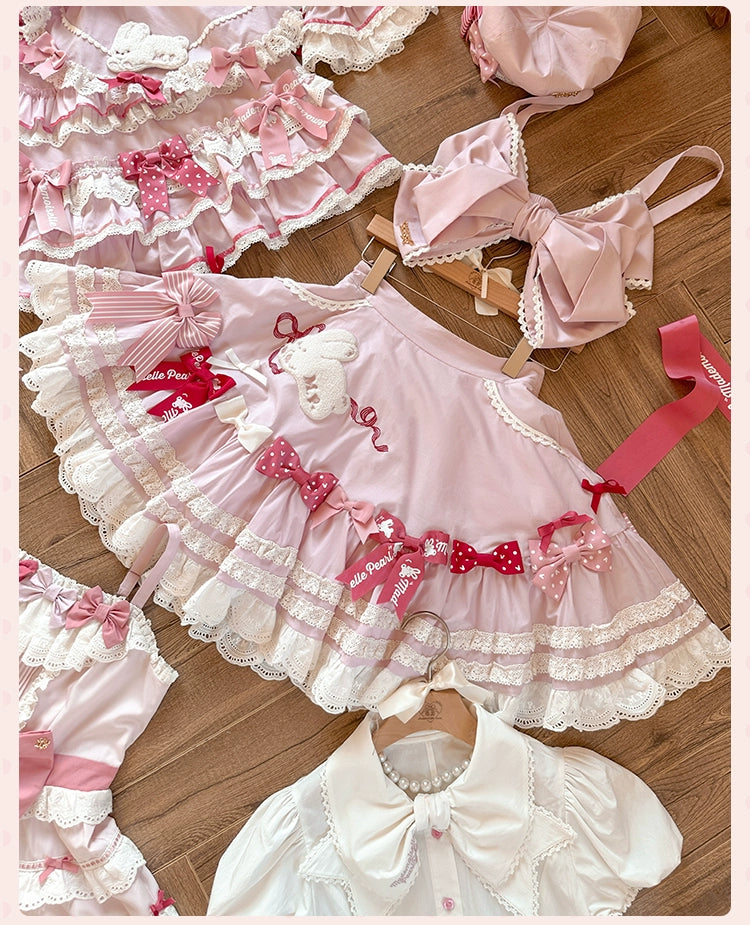 Mademoiselle Pearl~Bow Bunny~IP Collab Sweet Lolita OP Dress Bow JSK OP 38022:578624