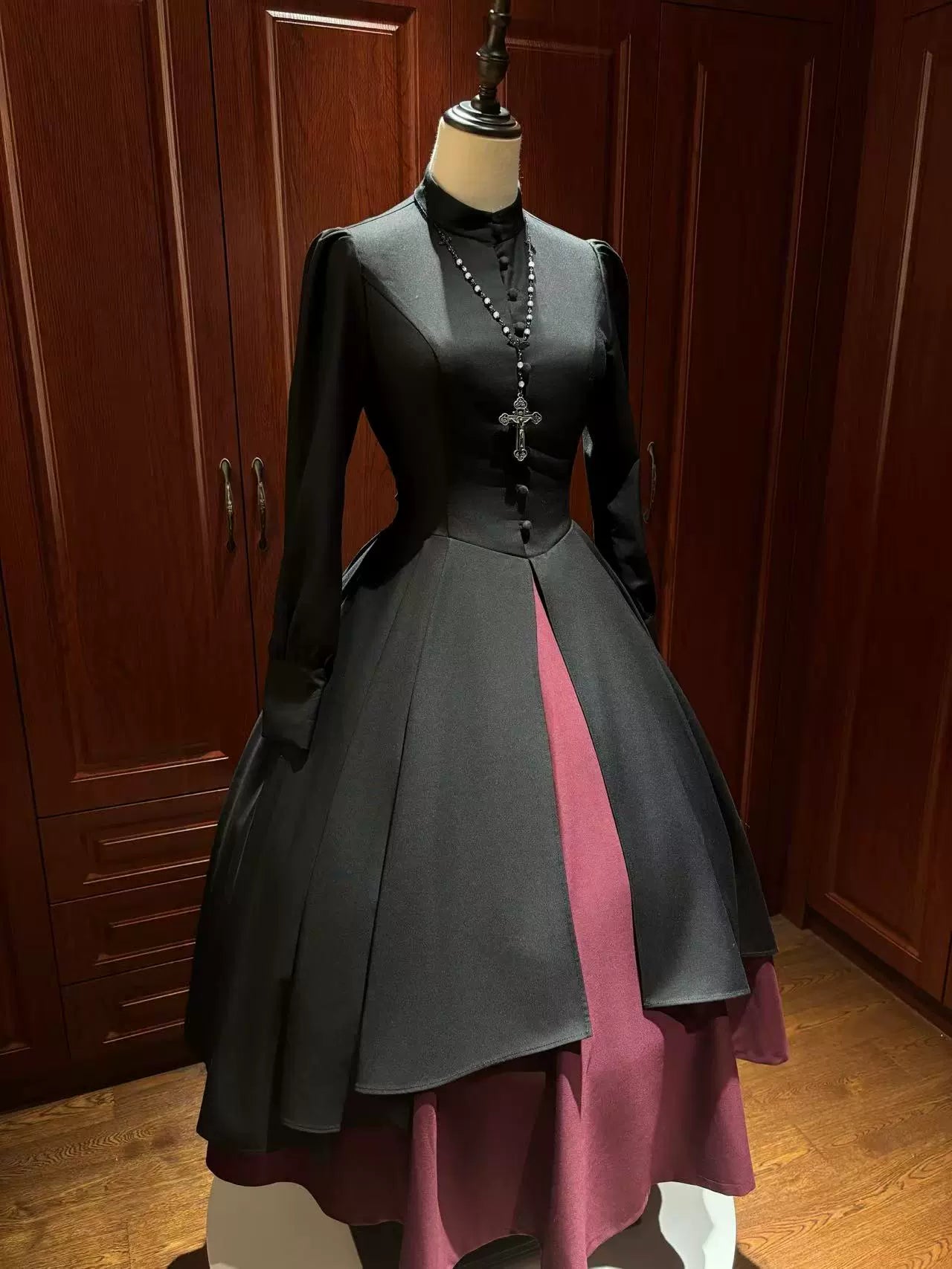 LetterfromGod - Night Watchman - Gothic Lolita OP Dress, Open-Front Hem (L M S XL XS) 43998:791588