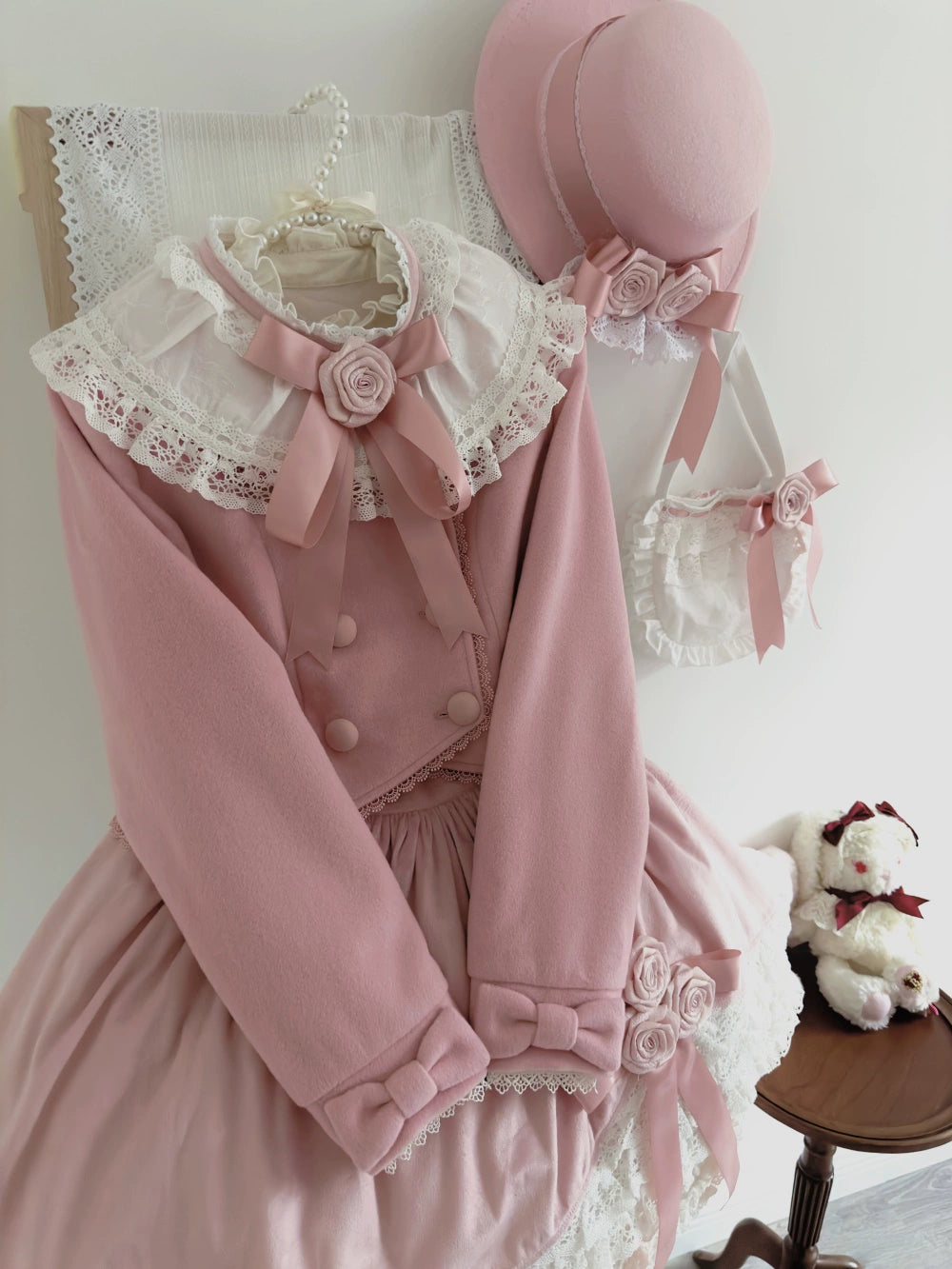 LeMiroir - Winter Solstice - Elegant Lolita Hat, Detachable Collar, Handbag 44088:794403