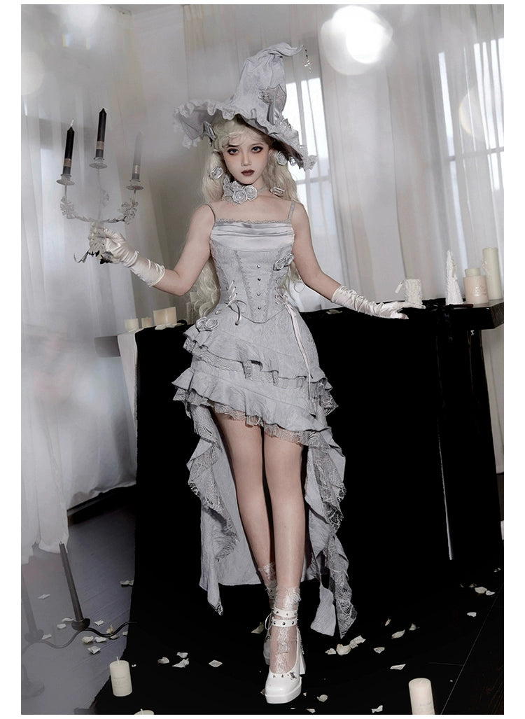 With PUJI - Letter and Poetry · Twilight - Gothic Witch Lolita SK Suit Bodice Mermaid Dress