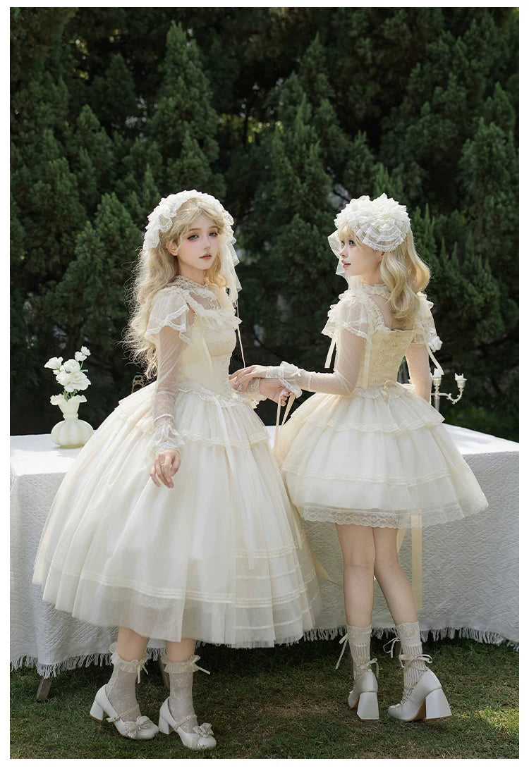 Confession Poem - Classic Lolita Corset JSK Set, Lace & Bows