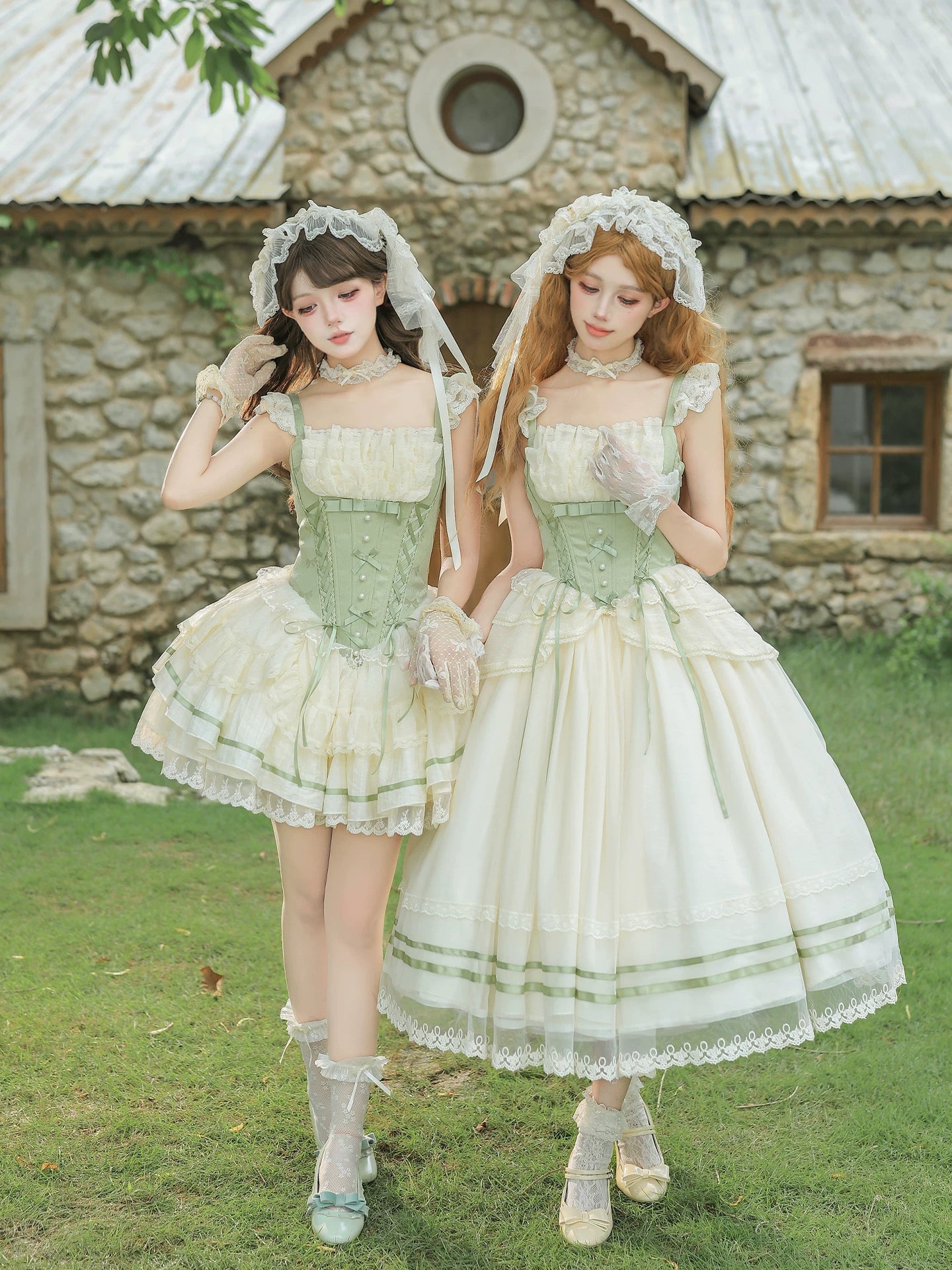 Unfailing - Classic Lolita Bow Jacquard Corset JSK Dress 45632:856677