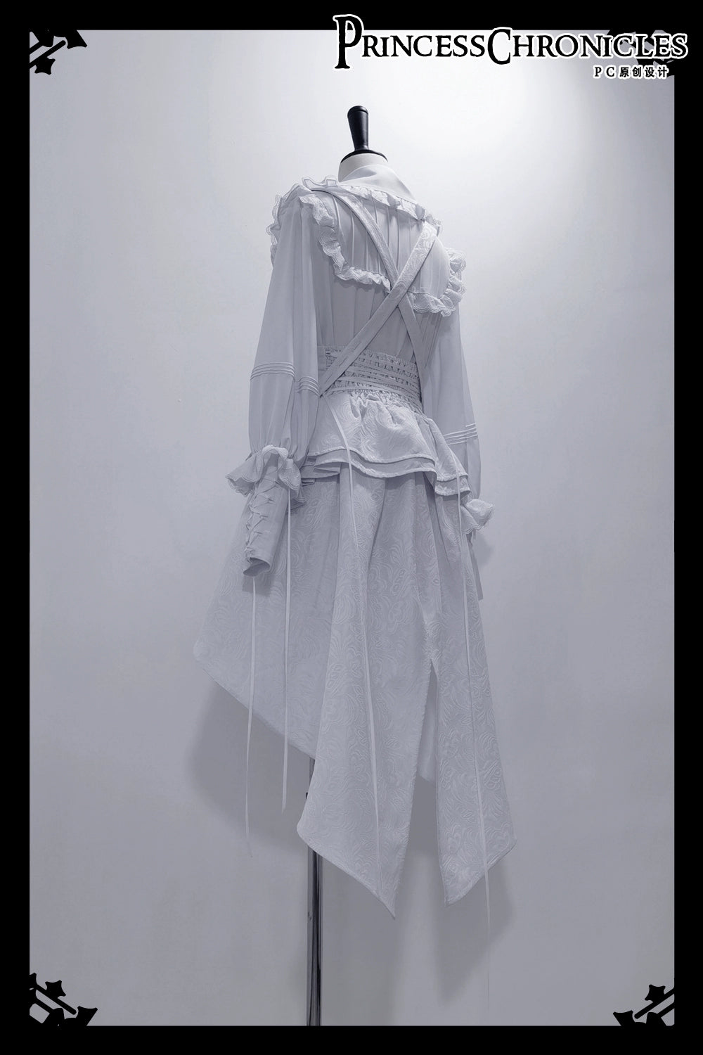 Princess Chronicles - Rabbit Theater White Moonlight - Ouji Lolita Shorts Set Corset and Rabbit Hat Accessory