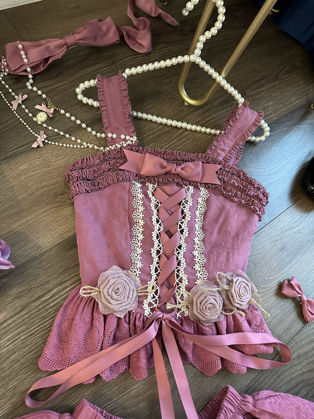 Miss Point~Forest Waltz~Cotton Lolita Camisole Embroidered Cami Top 40190:651788