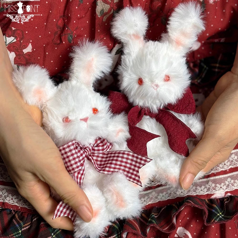Miss Point - Forest Berry Bunny - Classic Lolita Accessory Cute Rabbit BNT KC and Brooch Handmade Plush Rabbit Brooch Only (Random Bow Color)