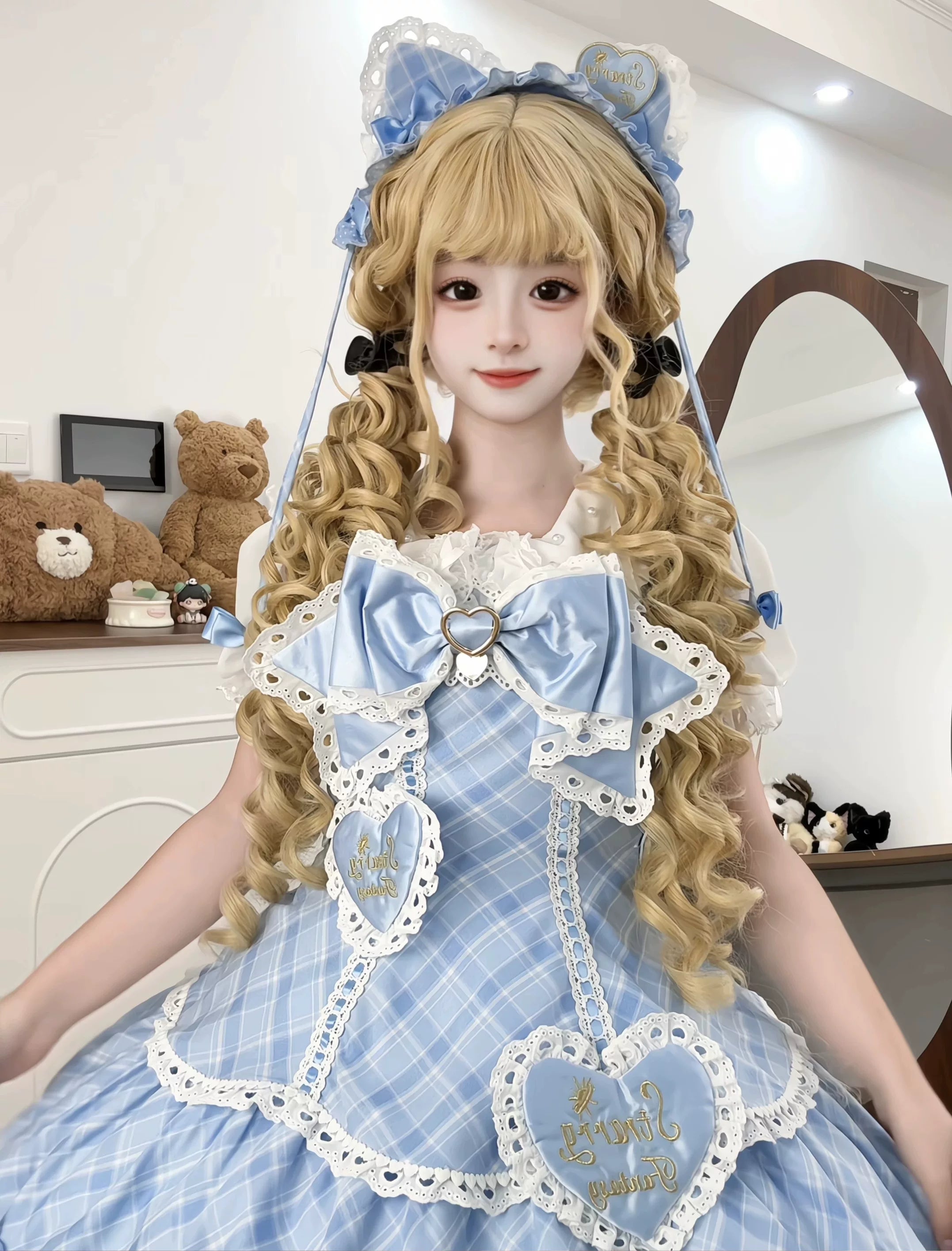 Shibuya Honey - Plus Size Sweet Lolita Plaid OP & JSK Dress 45210:840380