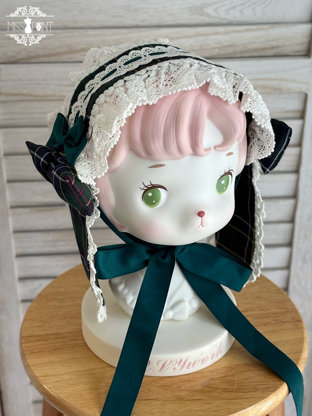 Plaid Petal Bunny - Old School Lolita Bunny Ear Headdress, Bear Ear Apron 44742:820790