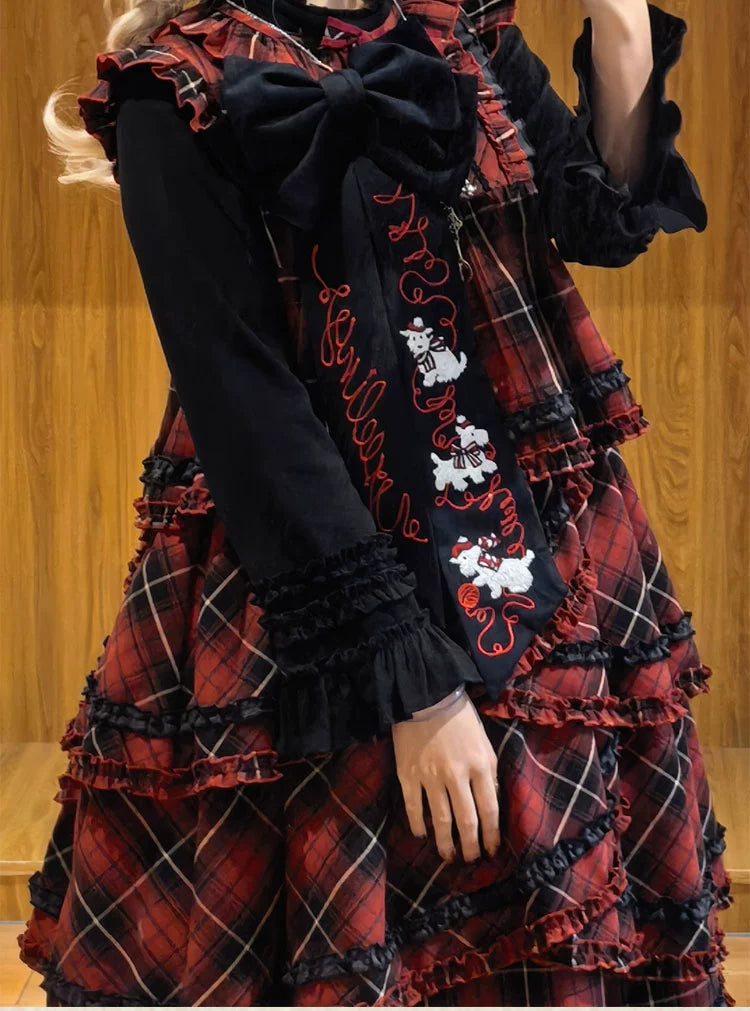 Honey Machine - Scotch Accordion - A-Line Plaid Daily Lolita JSK, Short Coat 44302:803301