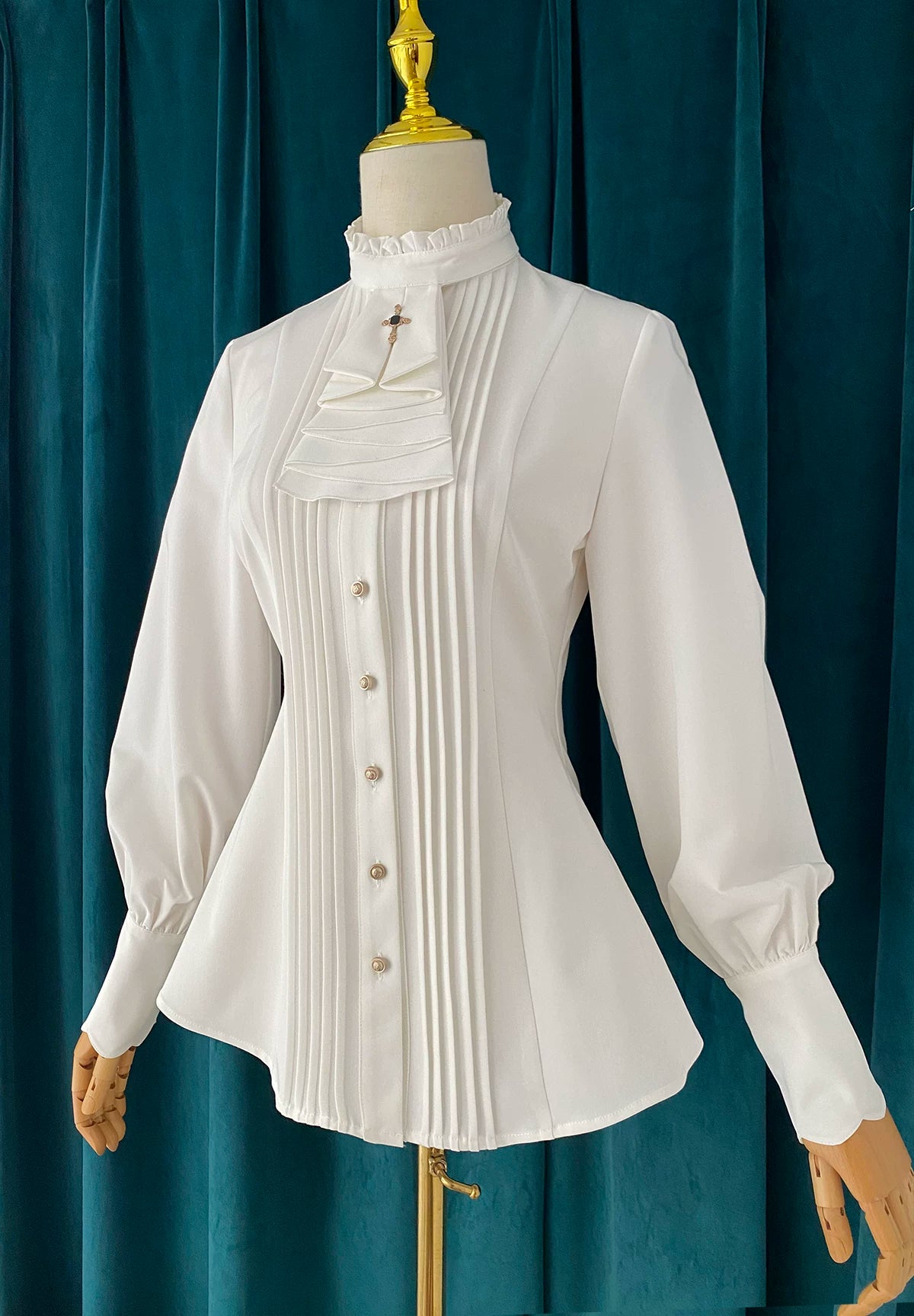 Silence Poem - Classic Lolita Long Sleeve Shirt, Detachable Jabot 44553:813088