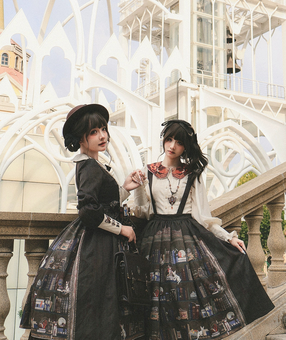 Miss Point - German Bookshelf - Classic Lolita Blouse, Butterfly-Shaped Collar 44025:792014