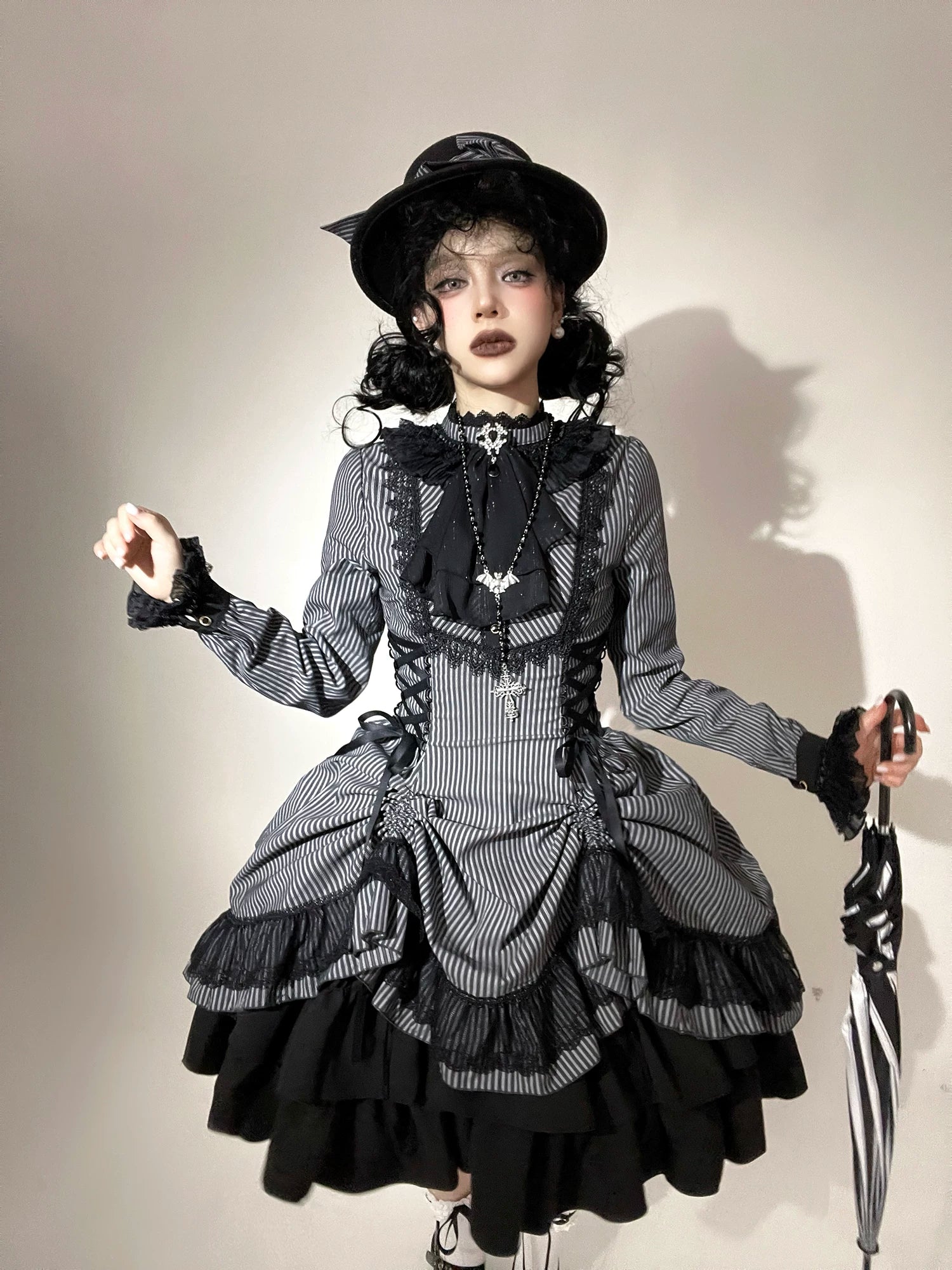 Perint Manor - Gothic Lolita Striped Dress, Tailor-made 44410:808359