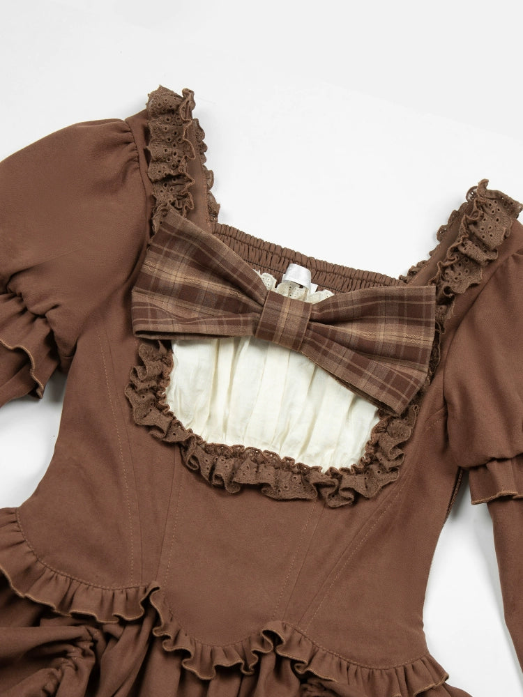 With PUJI - Oak Hymn - Classic Lolita Plaid OP Suit, Side Zipper 43924:791272
