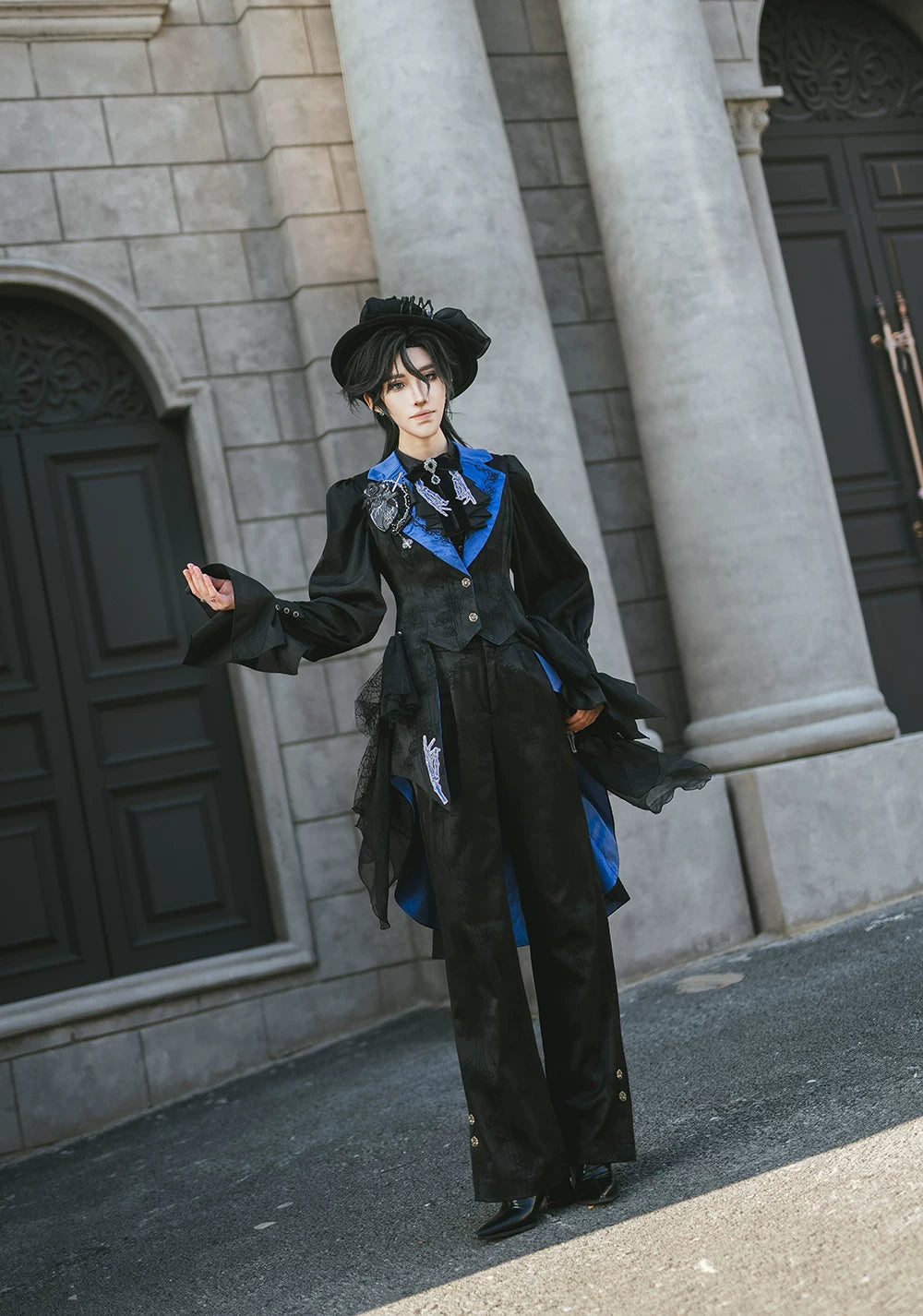 Moonnight Return - Ouji Lolita Jacquard Pants & Shorts, Side Pockets 44596:814339