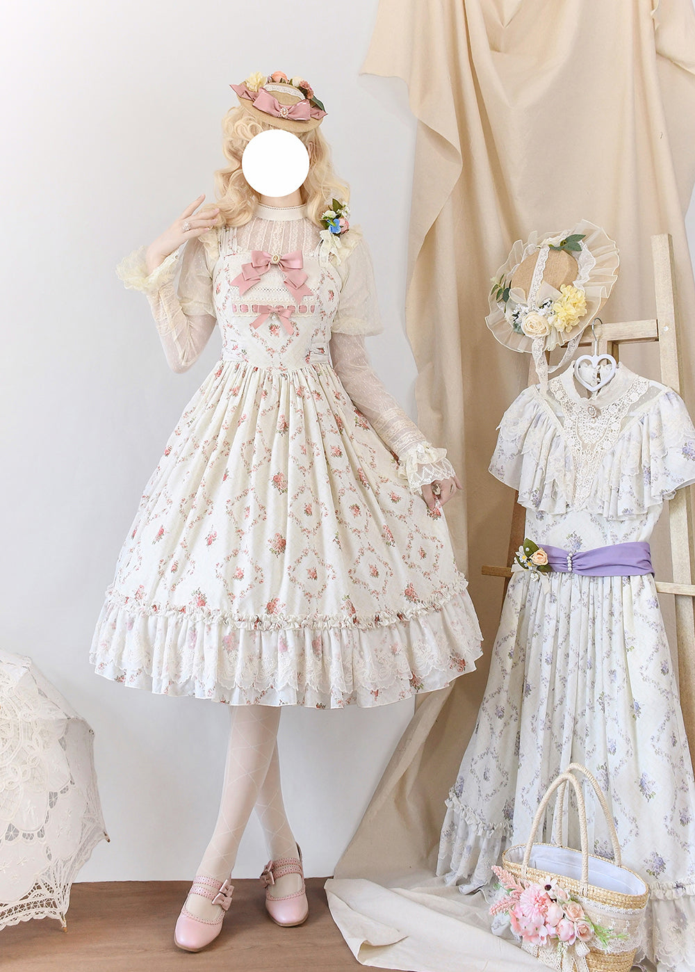 Miss Point~Customized Wood Rose 2.0 Elegant Vintage Jumper Dress 21392:302564